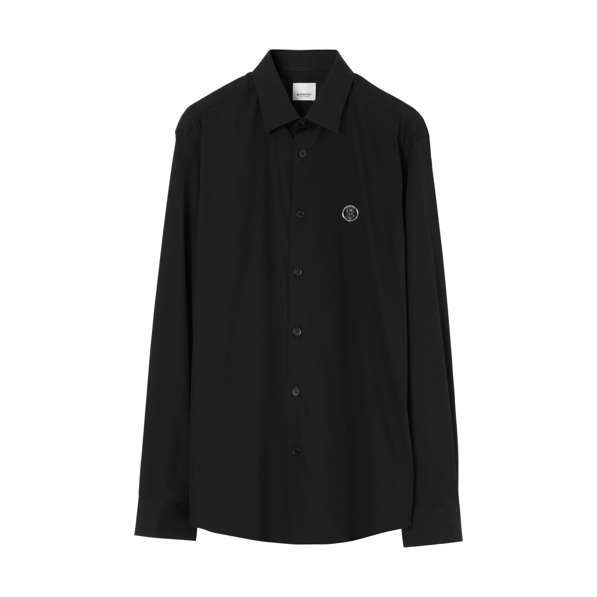 모노그램 모티프 테크니컬 코튼 셔츠