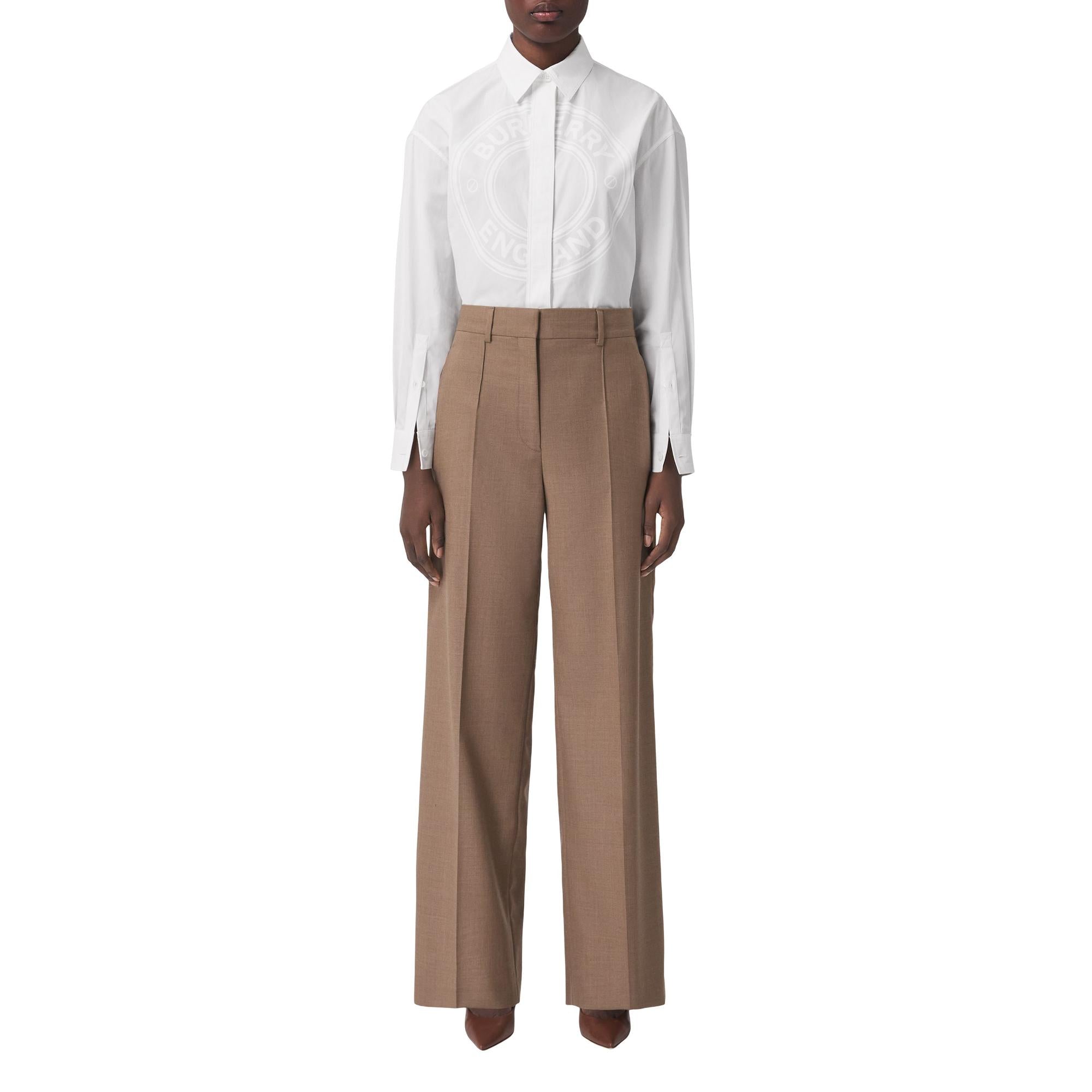 로고 그래픽 코튼 옥스퍼드 오버사이즈 셔츠