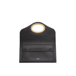 스몰 핸들 디테일 레더 포켓 클러치