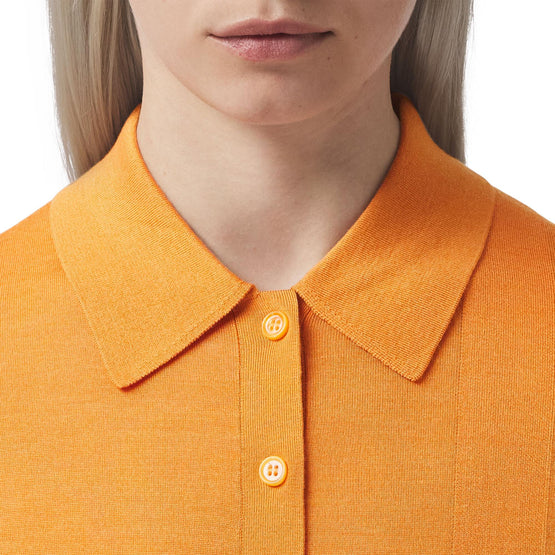 모노그램 모티프 울 실크 캐시미어 폴로셔츠