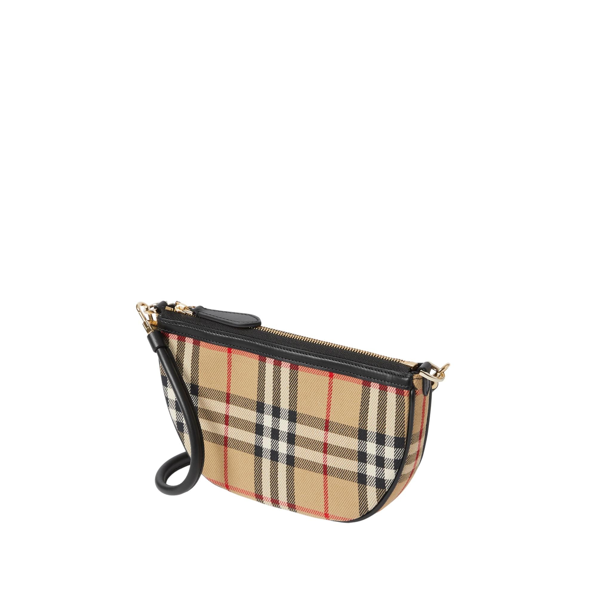 빈티지 체크 코튼 올림피아 파우치