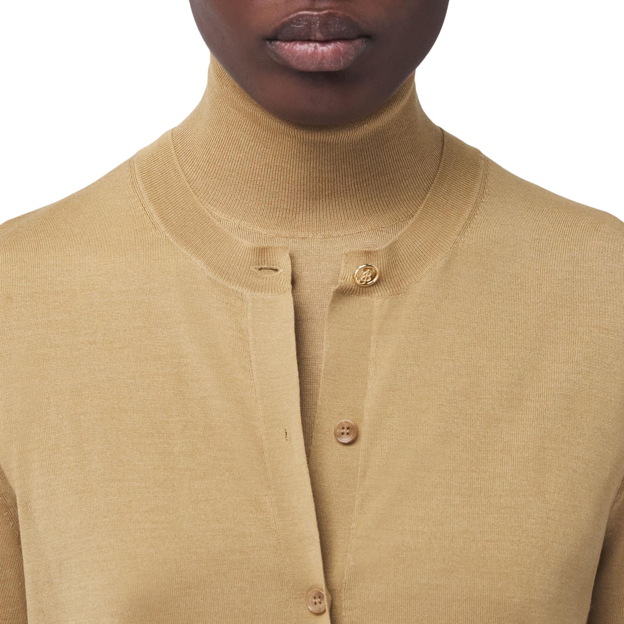 모노그램 모티프 울 실크 캐시미어 카디건