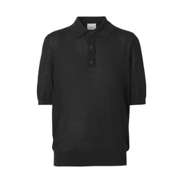 모노그램 모티프 울 실크 캐시미어 폴로셔츠