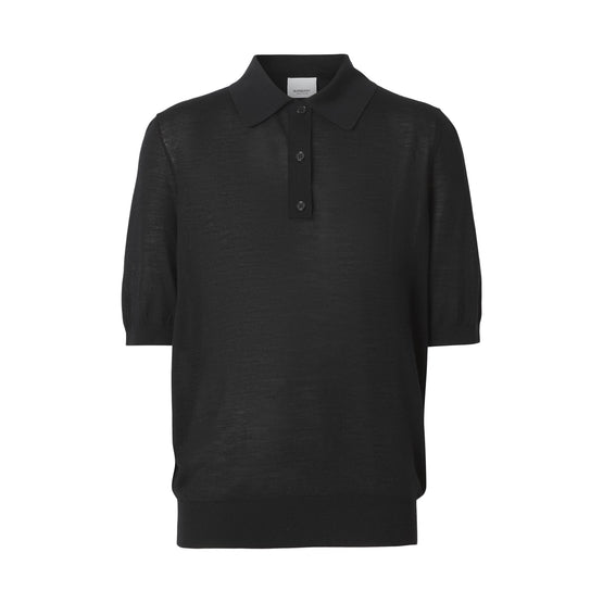 모노그램 모티프 울 실크 캐시미어 폴로셔츠