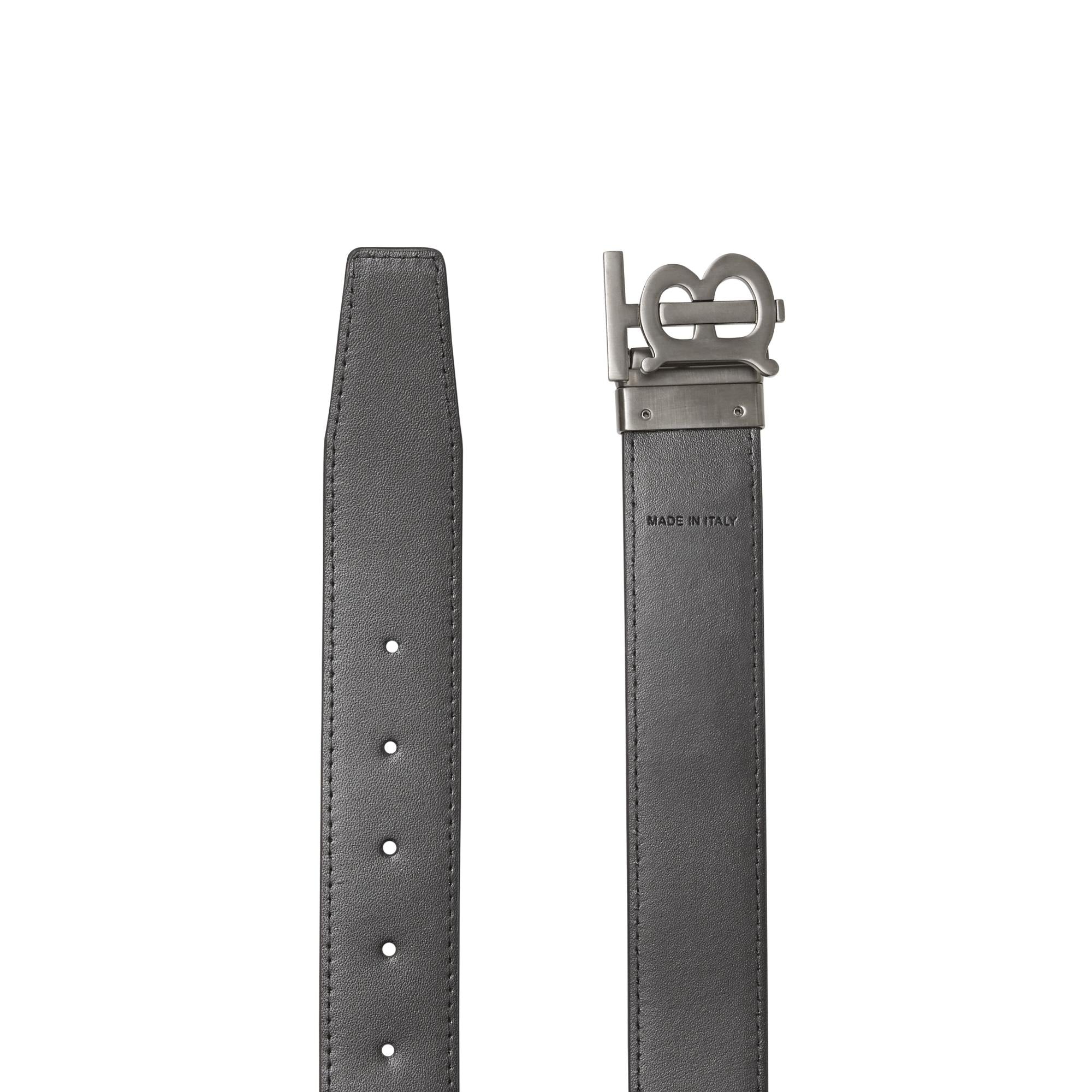 리버시블 모노그램 모티프 런던 체크 벨트