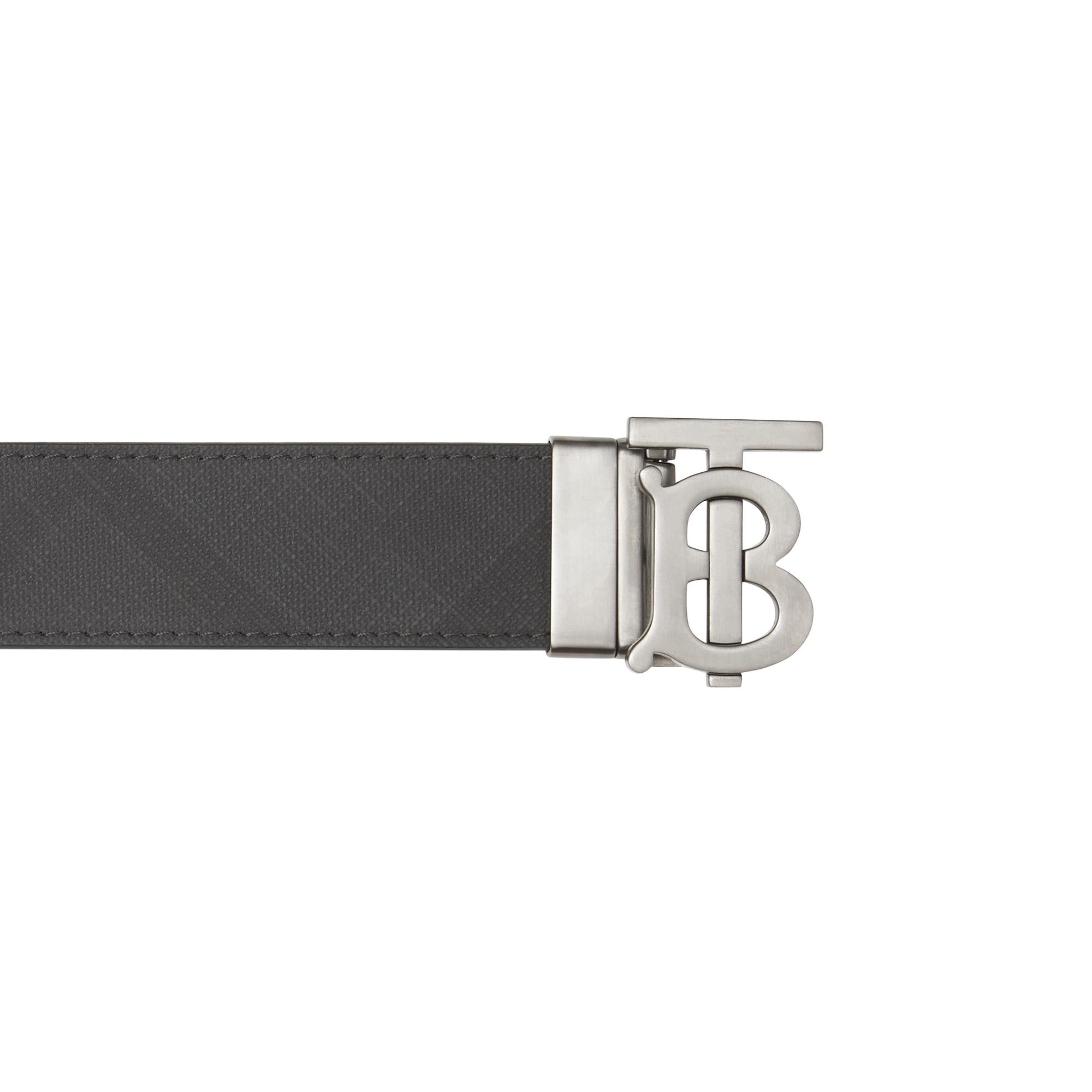 리버시블 모노그램 모티프 런던 체크 벨트