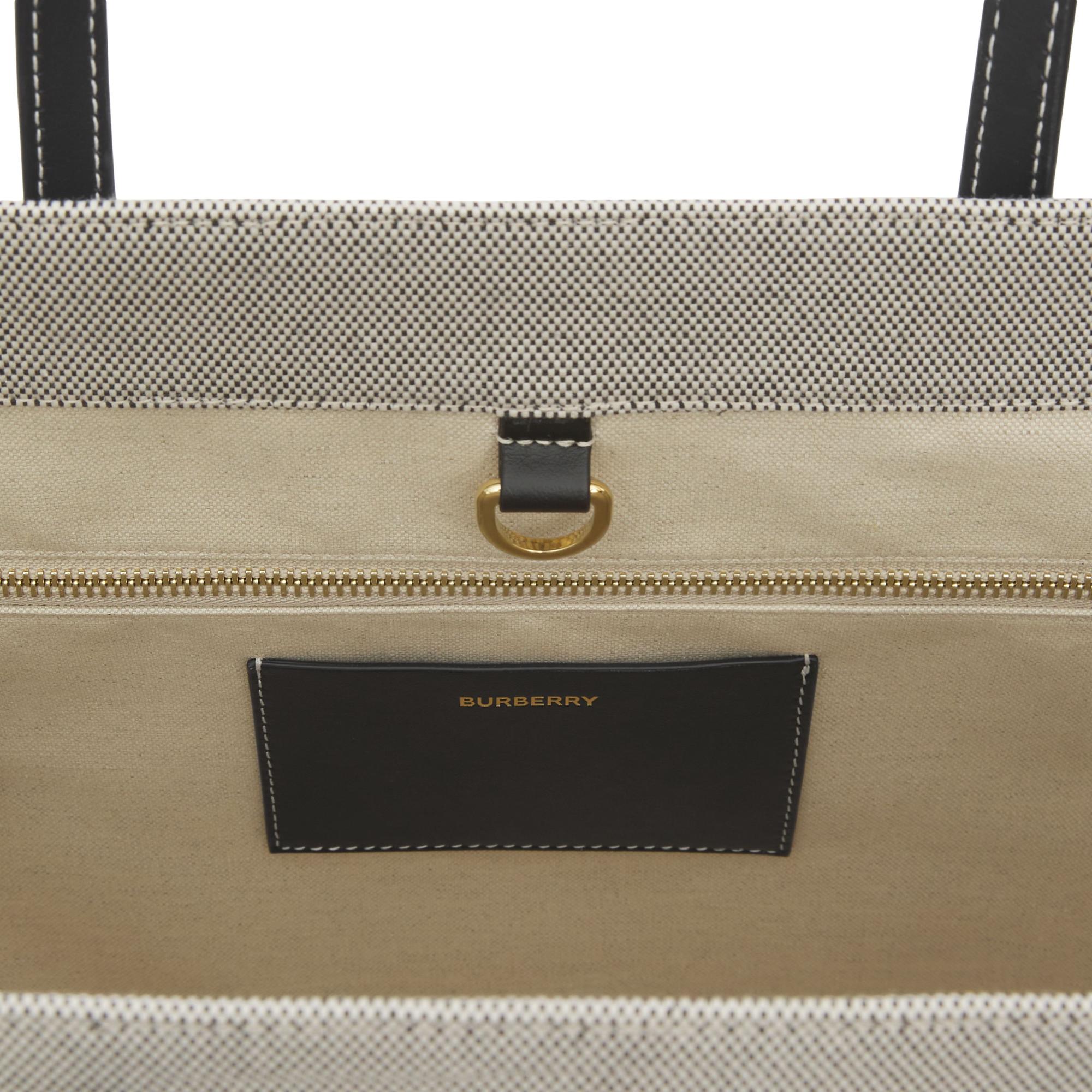 투톤 캔버스 레더 미디엄 프레야 토트