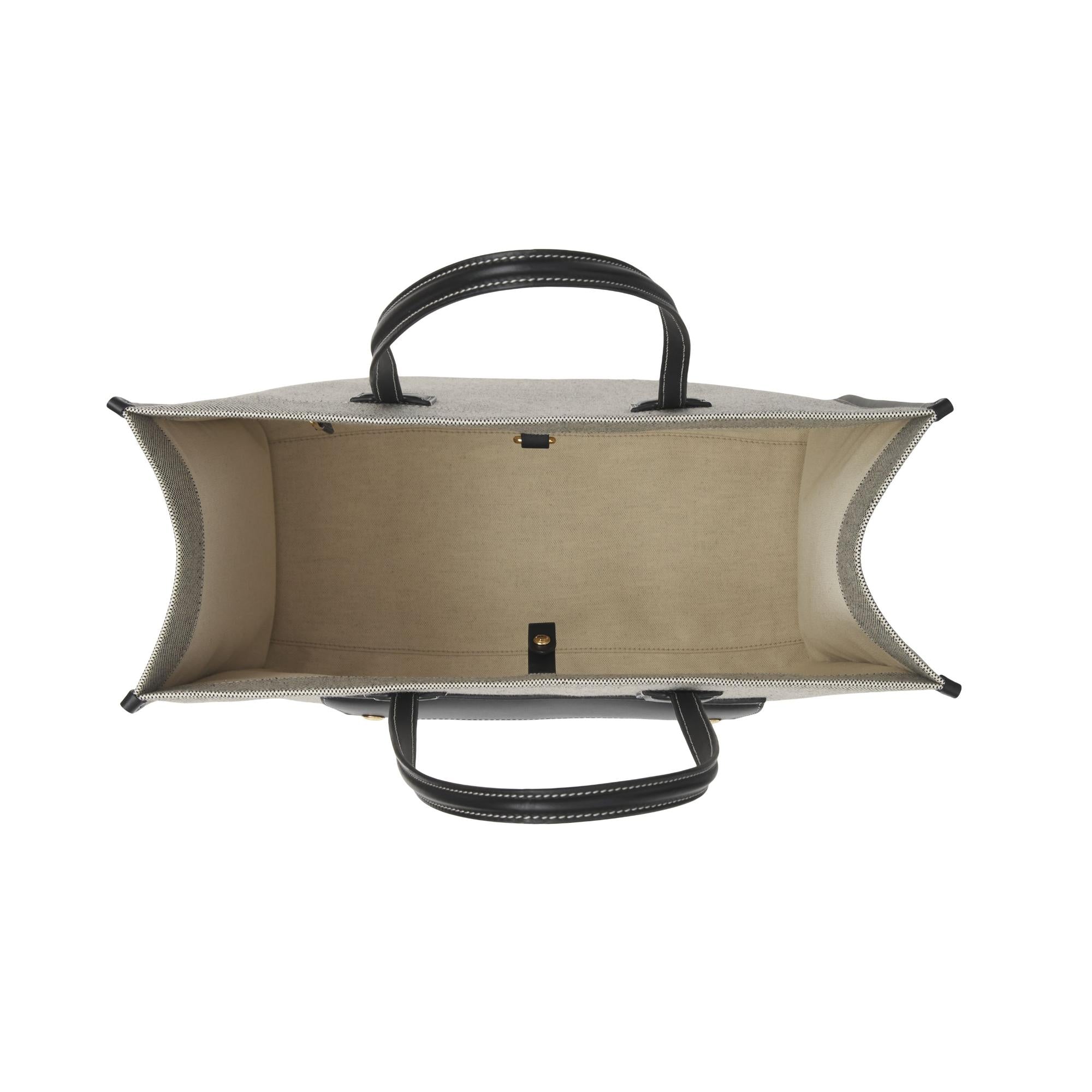 투톤 캔버스 레더 미디엄 프레야 토트