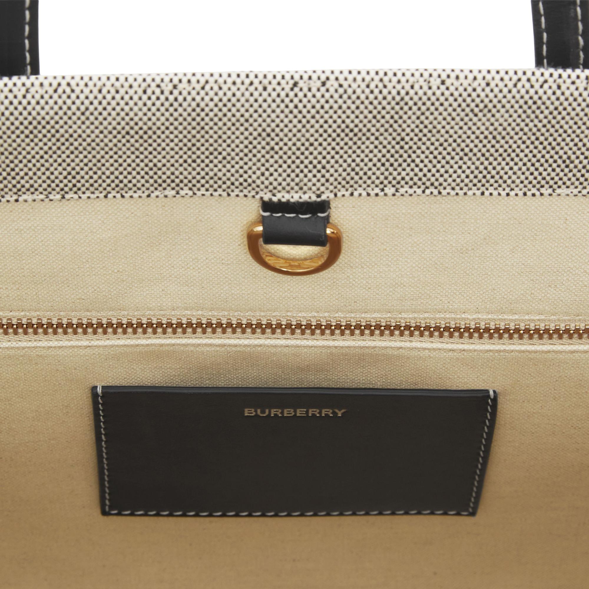 투톤 캔버스 레더 스몰 프레야 토트