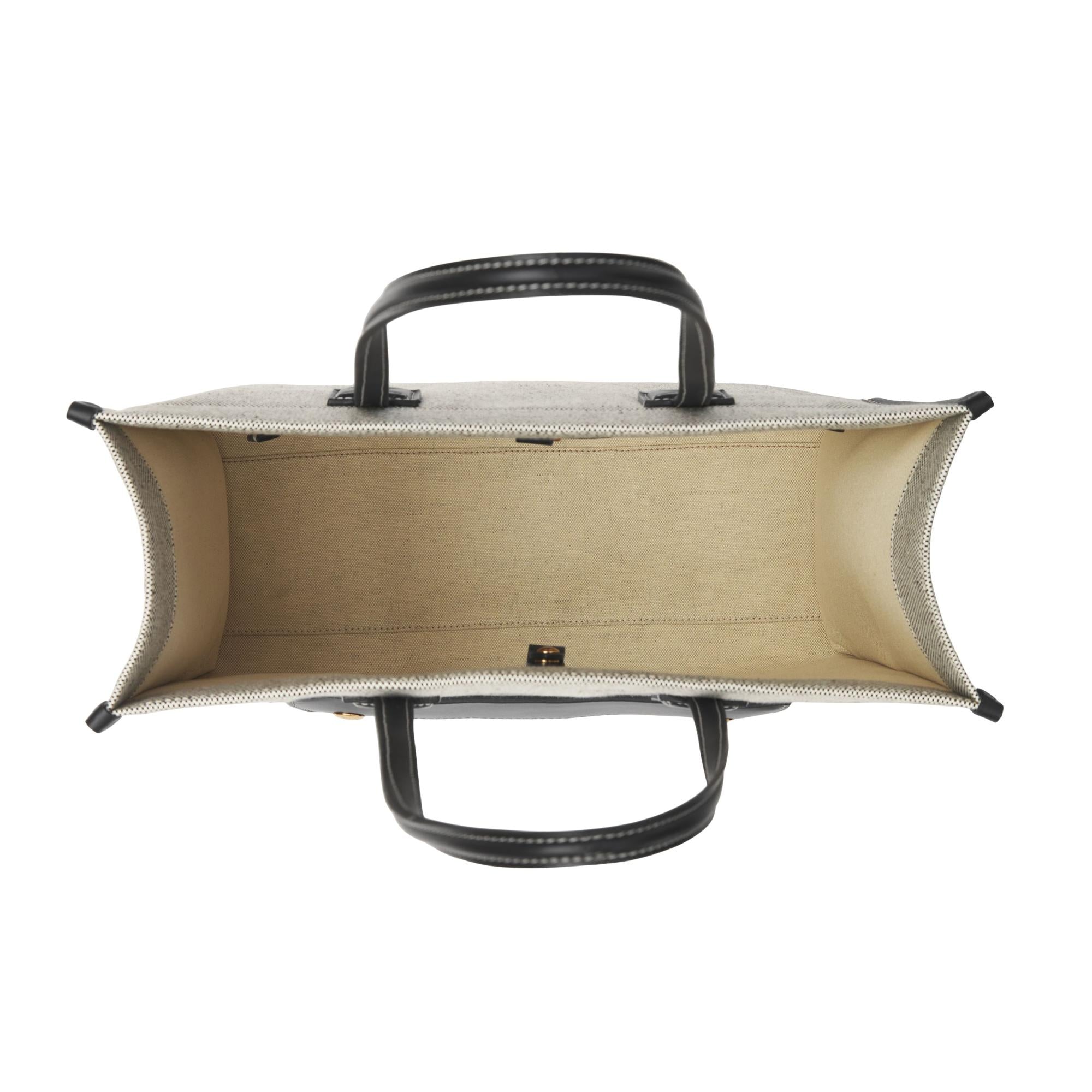 투톤 캔버스 레더 스몰 프레야 토트