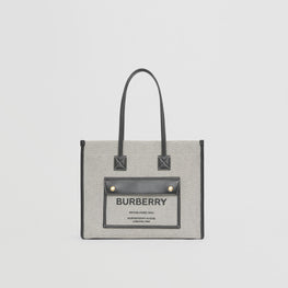 투톤 캔버스 레더 스몰 프레야 토트