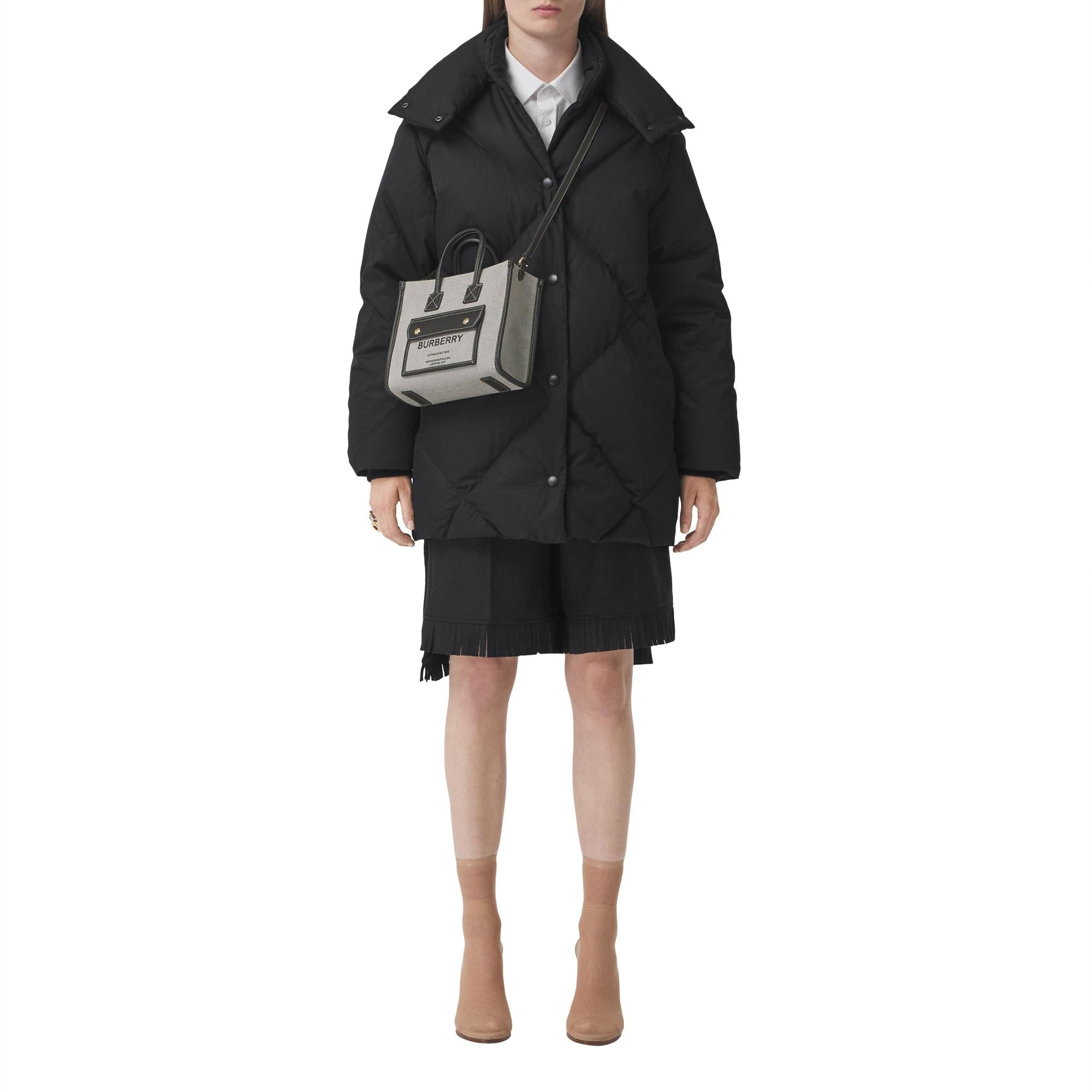 투톤 캔버스 레더 미니 프레야 토트