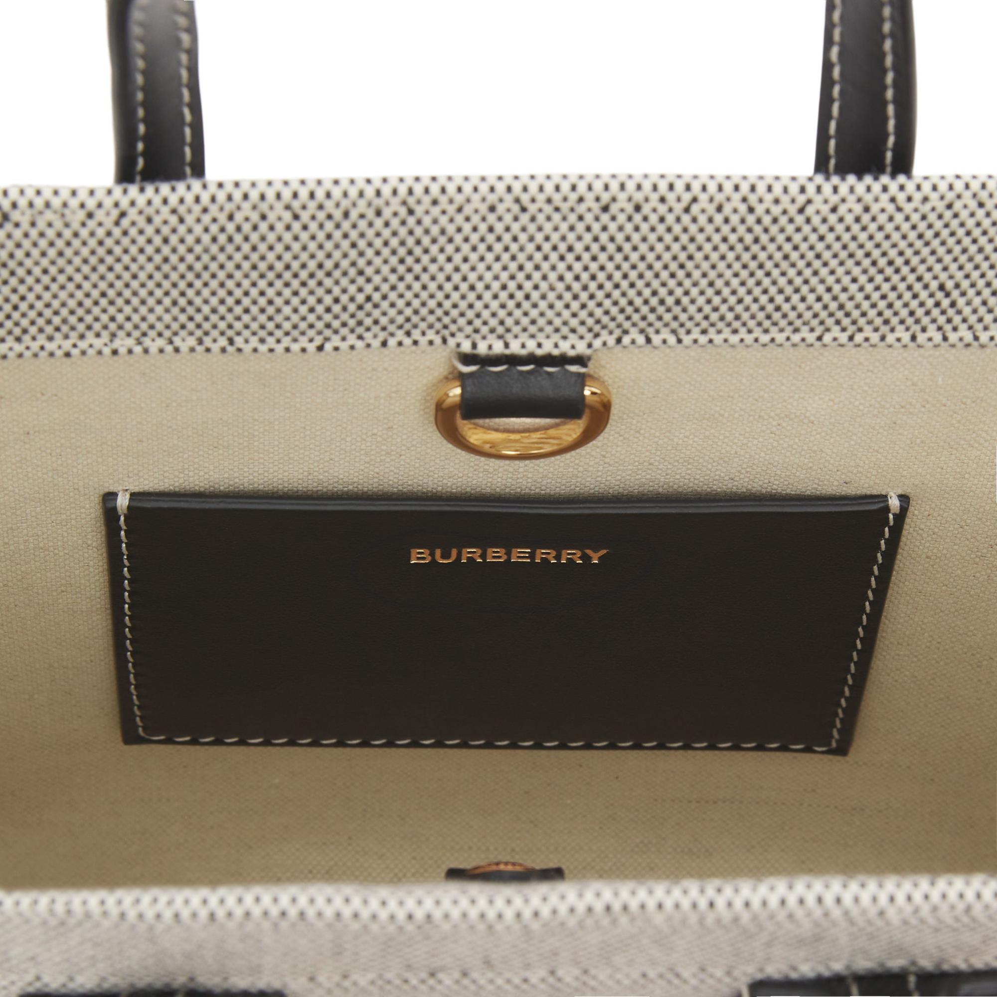 투톤 캔버스 레더 미니 프레야 토트