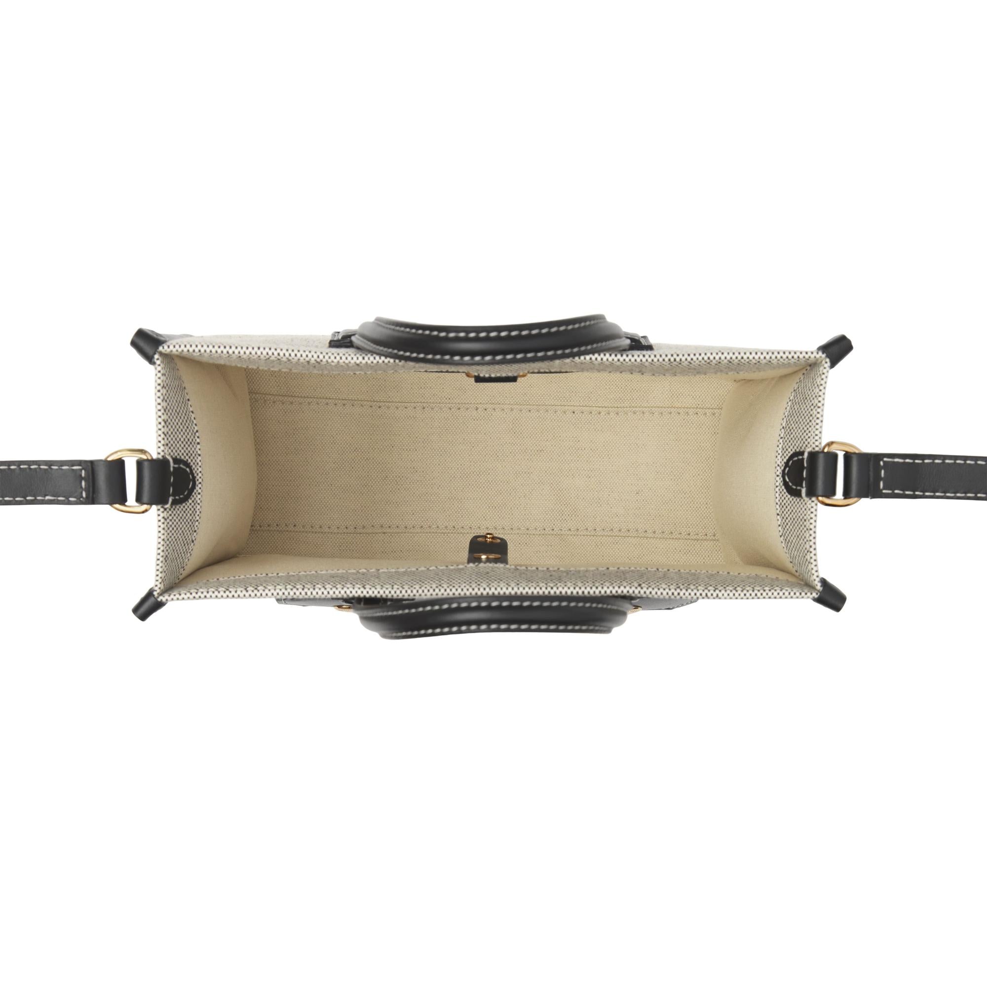 투톤 캔버스 레더 미니 프레야 토트