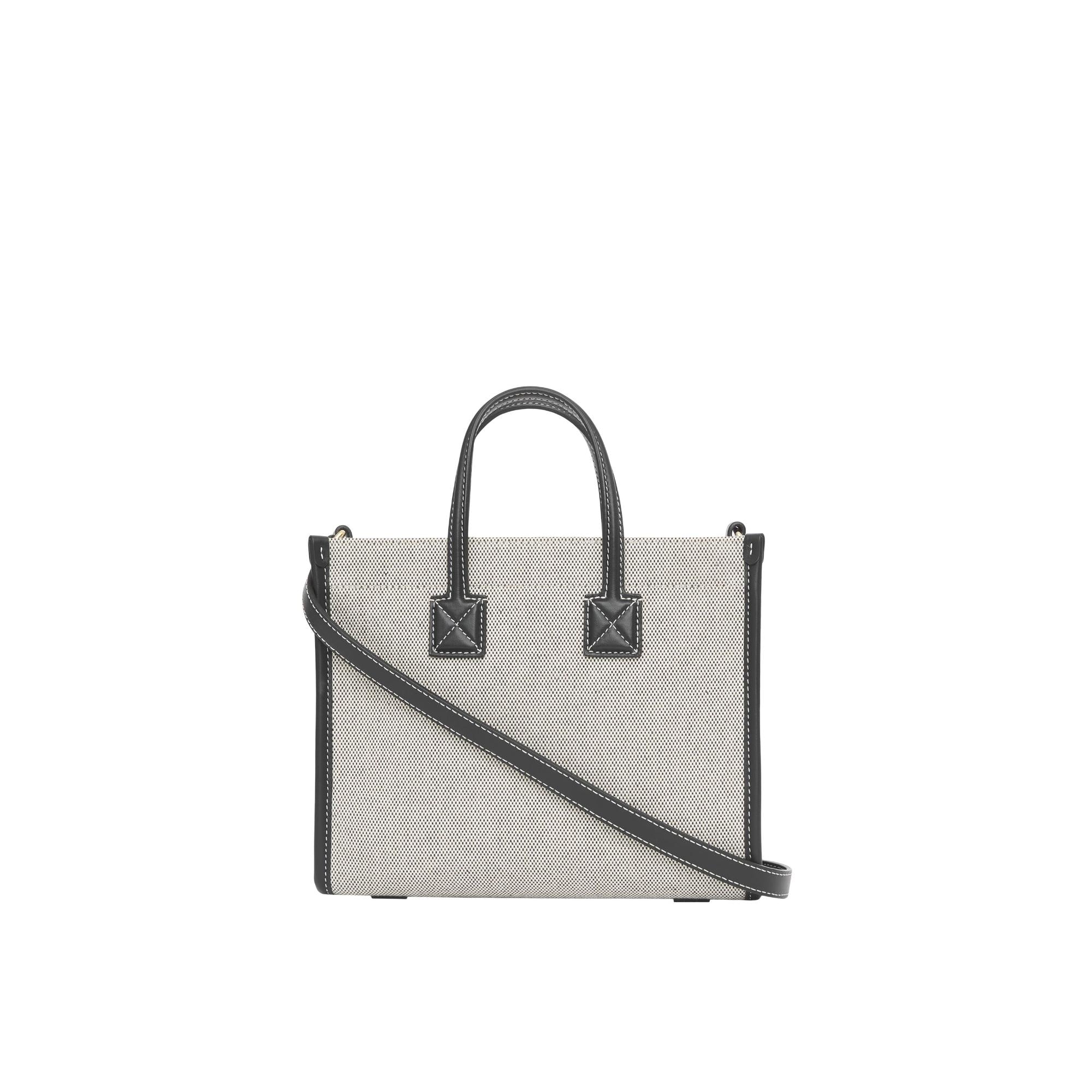 투톤 캔버스 레더 미니 프레야 토트