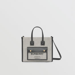 투톤 캔버스 레더 미니 프레야 토트