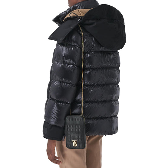 체인 스트랩 퀼팅 레더 롤라 파우치