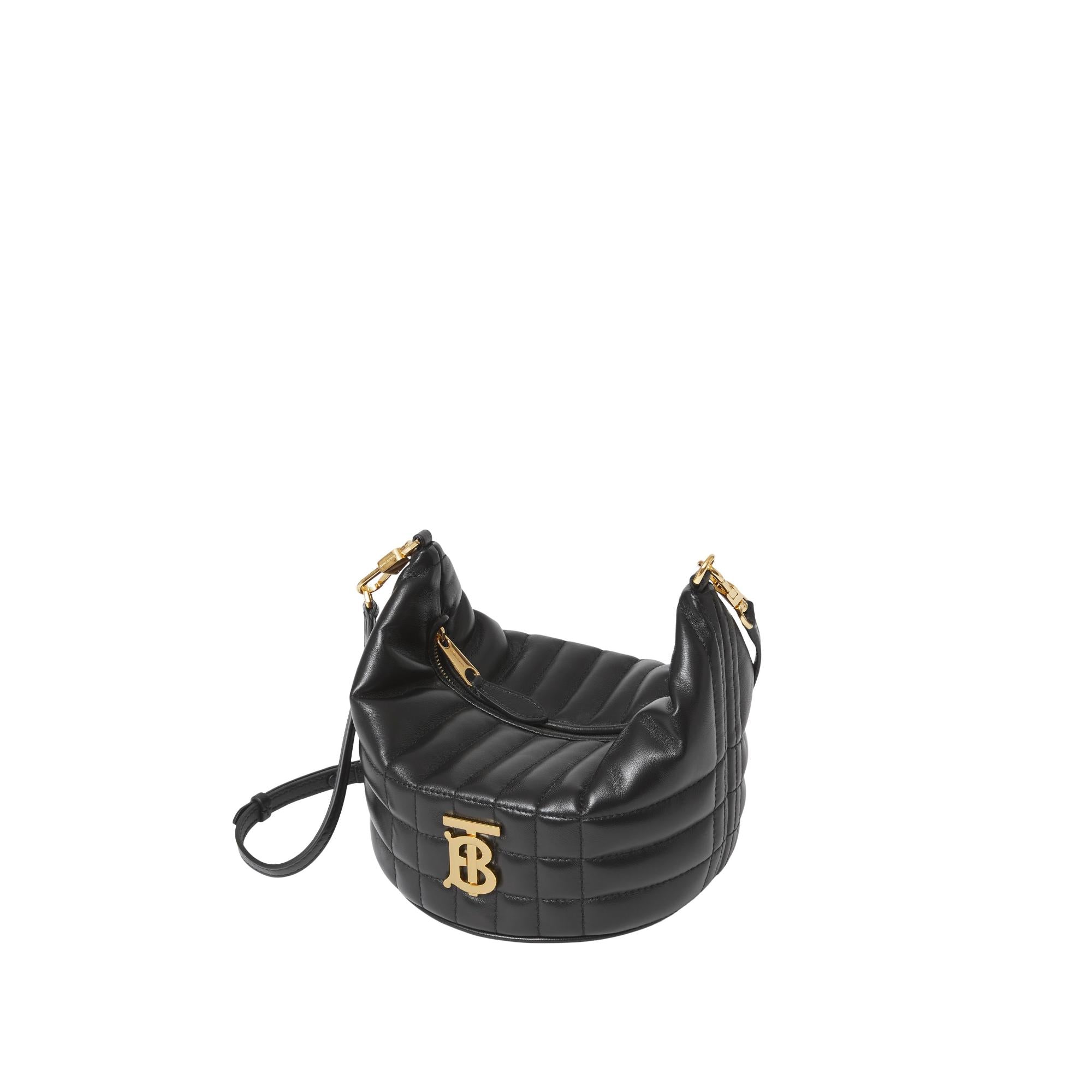 퀼팅 레더 스몰 크레센트 롤라 백