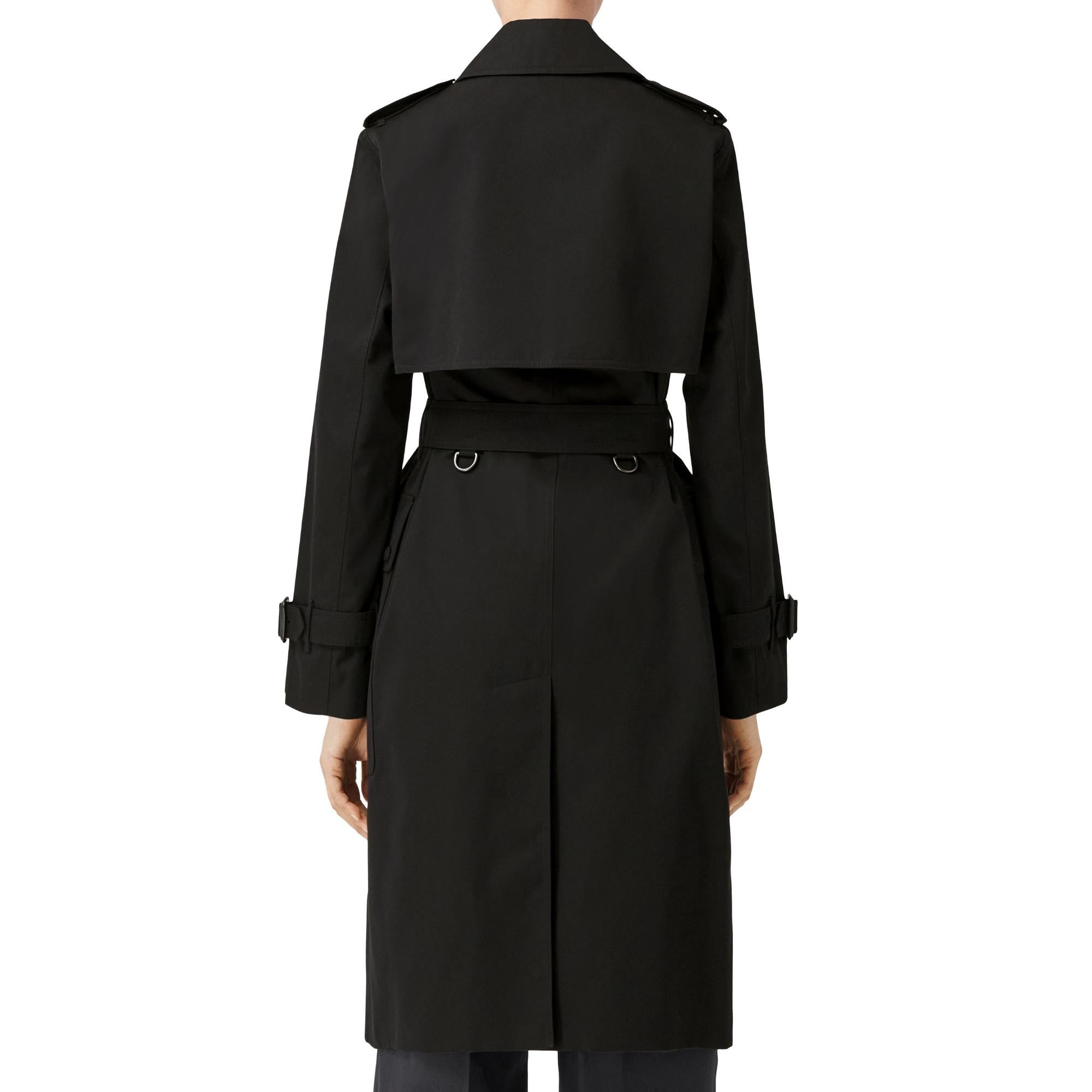 롱 체크 라펠 개버딘 트렌치코트