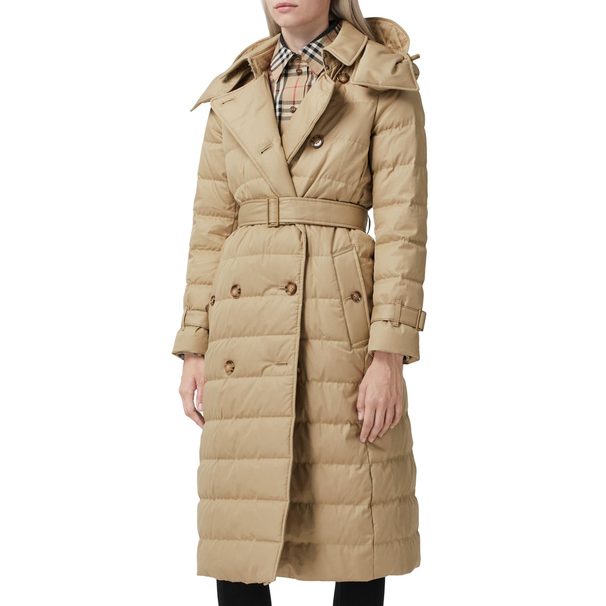 디태처블 후드 코튼 개버딘 퍼퍼 코트