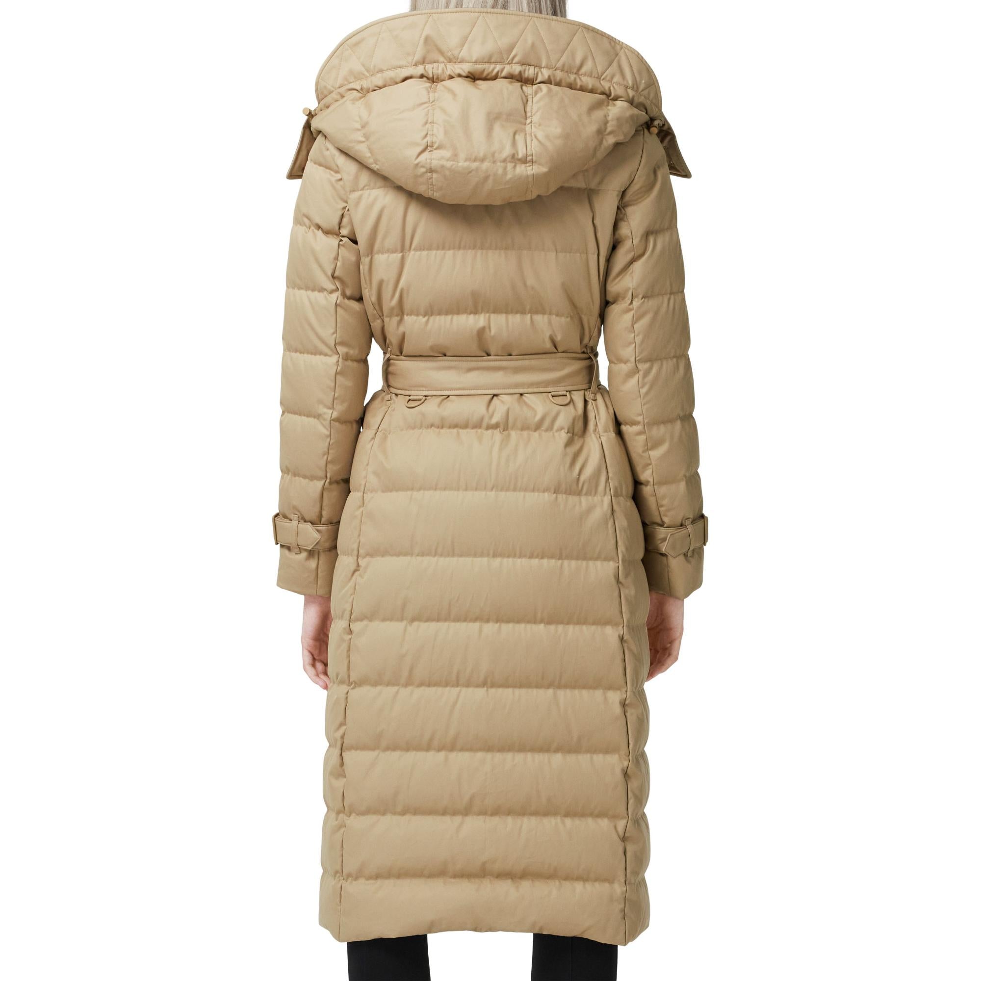 디태처블 후드 코튼 개버딘 퍼퍼 코트