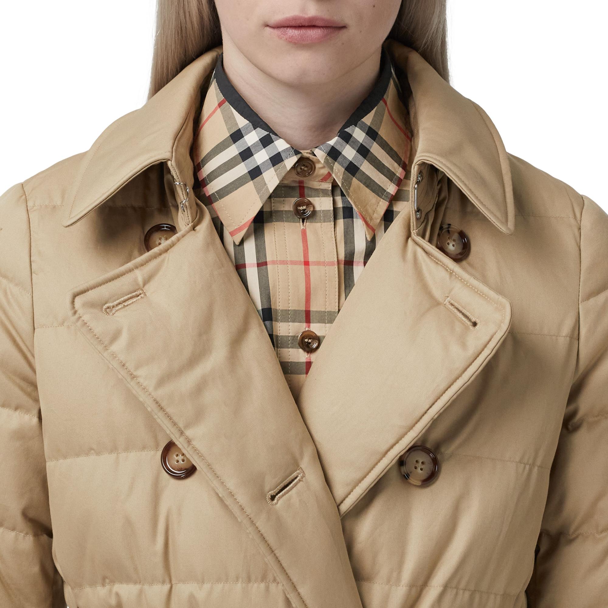 디태처블 후드 코튼 개버딘 퍼퍼 코트