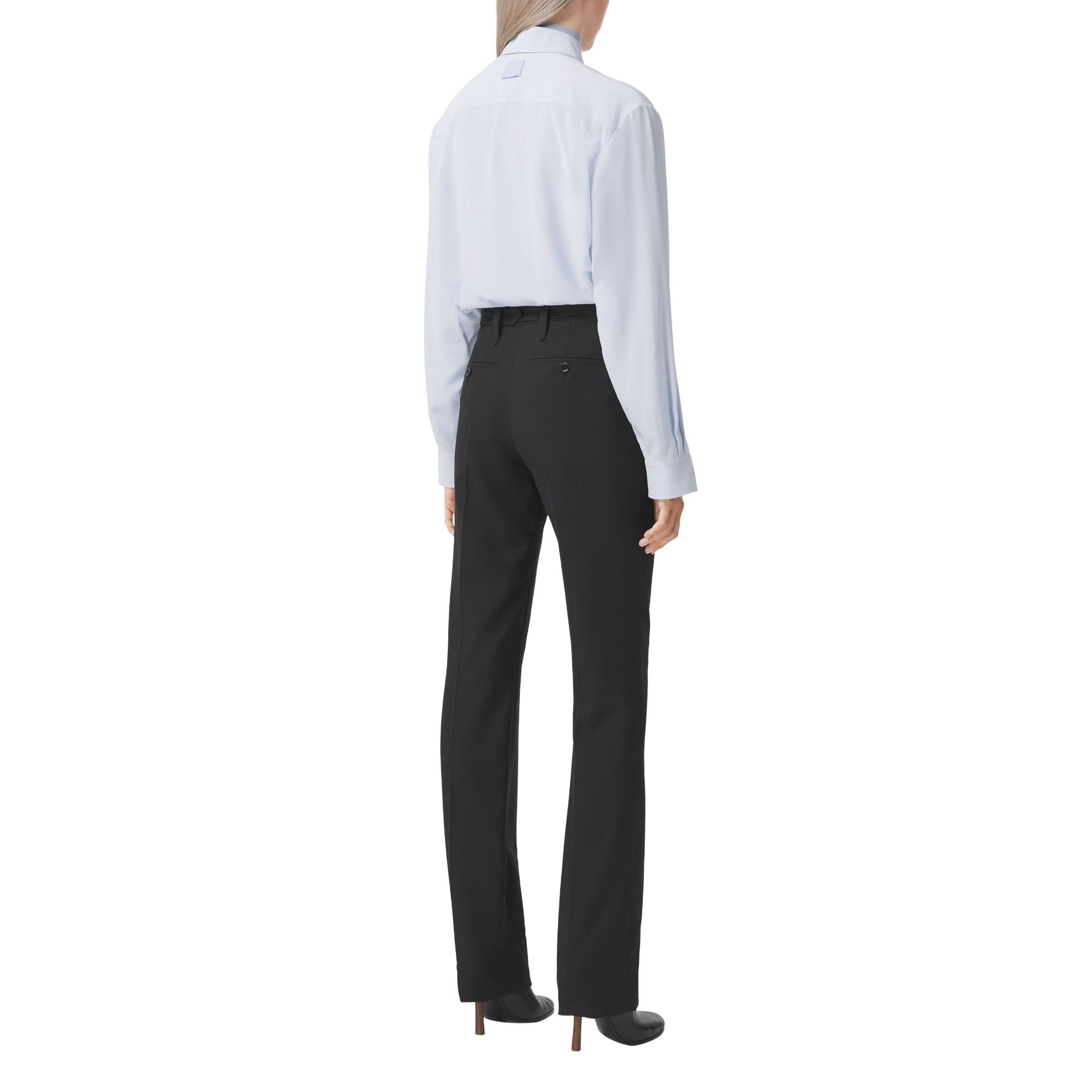 로고 디테일 실크 크레이프 드 신 오버사이즈 셔츠