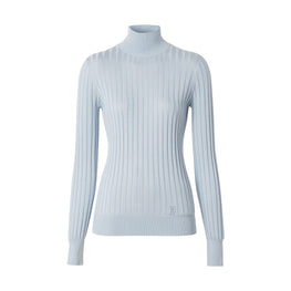 모노그램 모티프 실크 터틀넥 스웨터