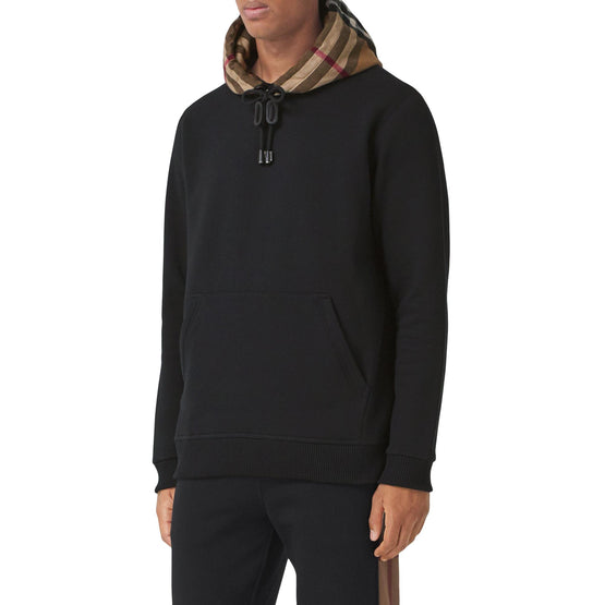 체크 후드 코튼 블렌드 후디