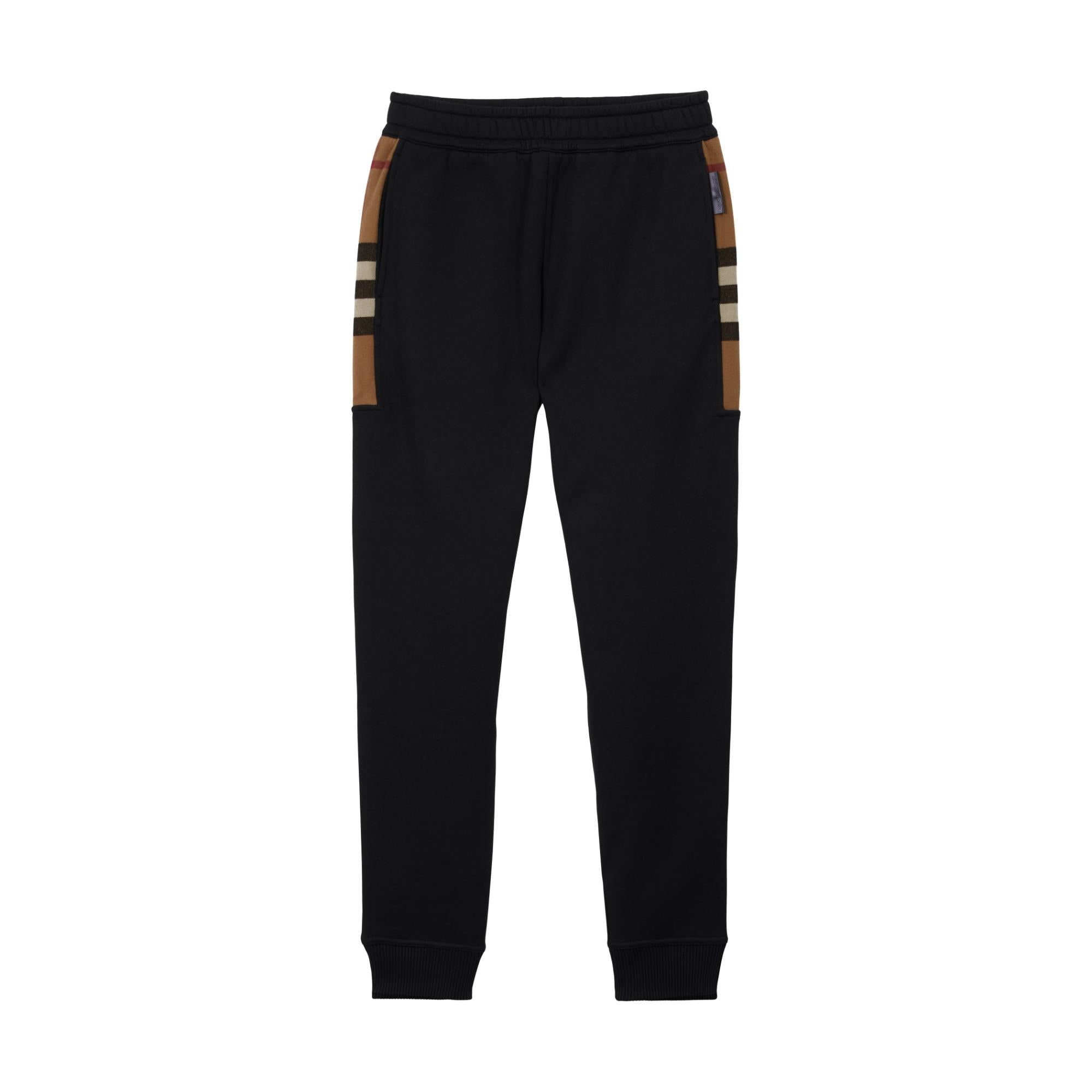 체크 패널 코튼 블렌드 조깅 팬츠