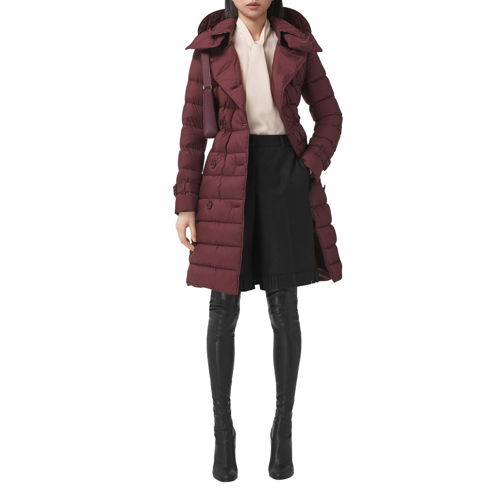 디태처블 후드 다운 코트