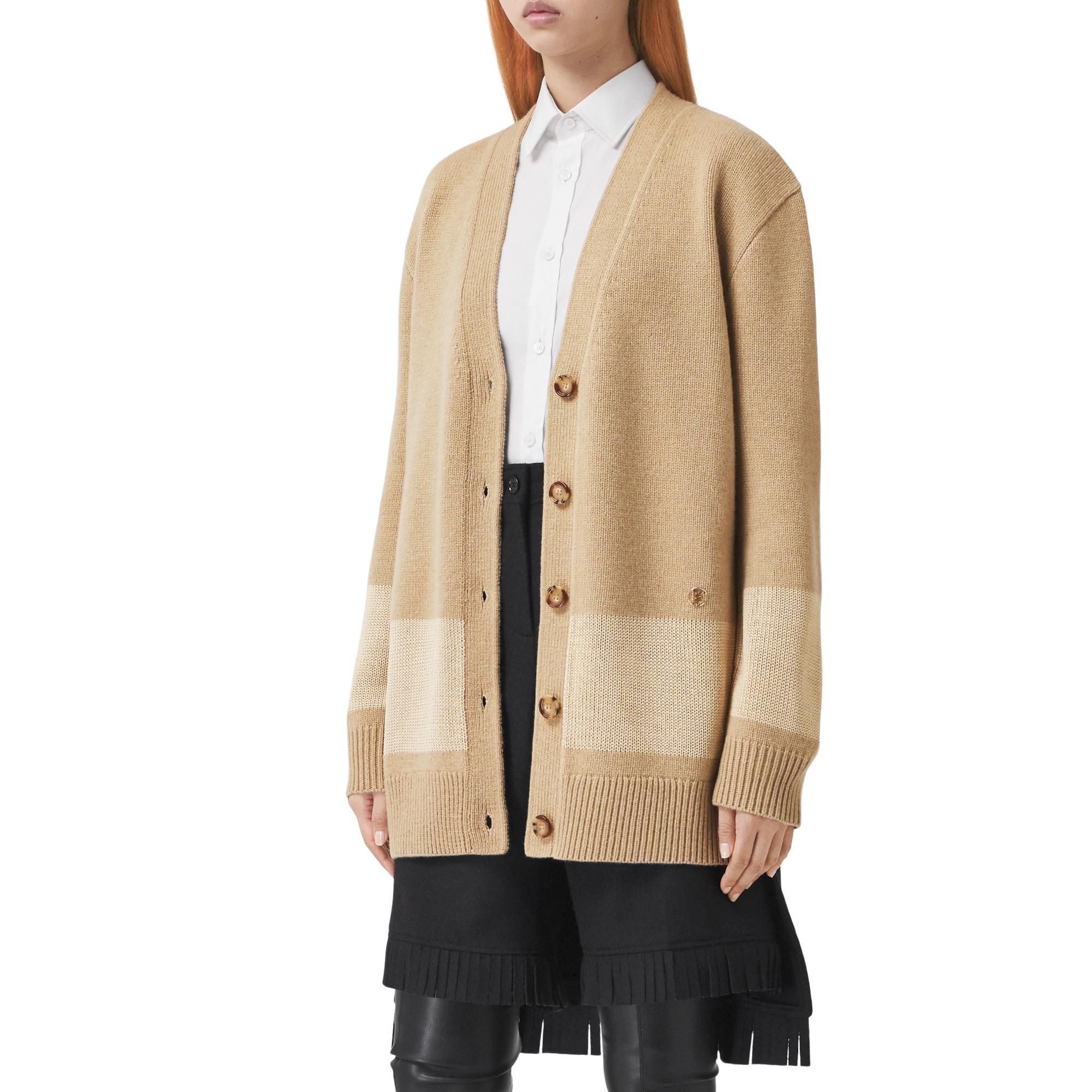 모노그램 모티프 울 블렌드 오버사이즈 카디건