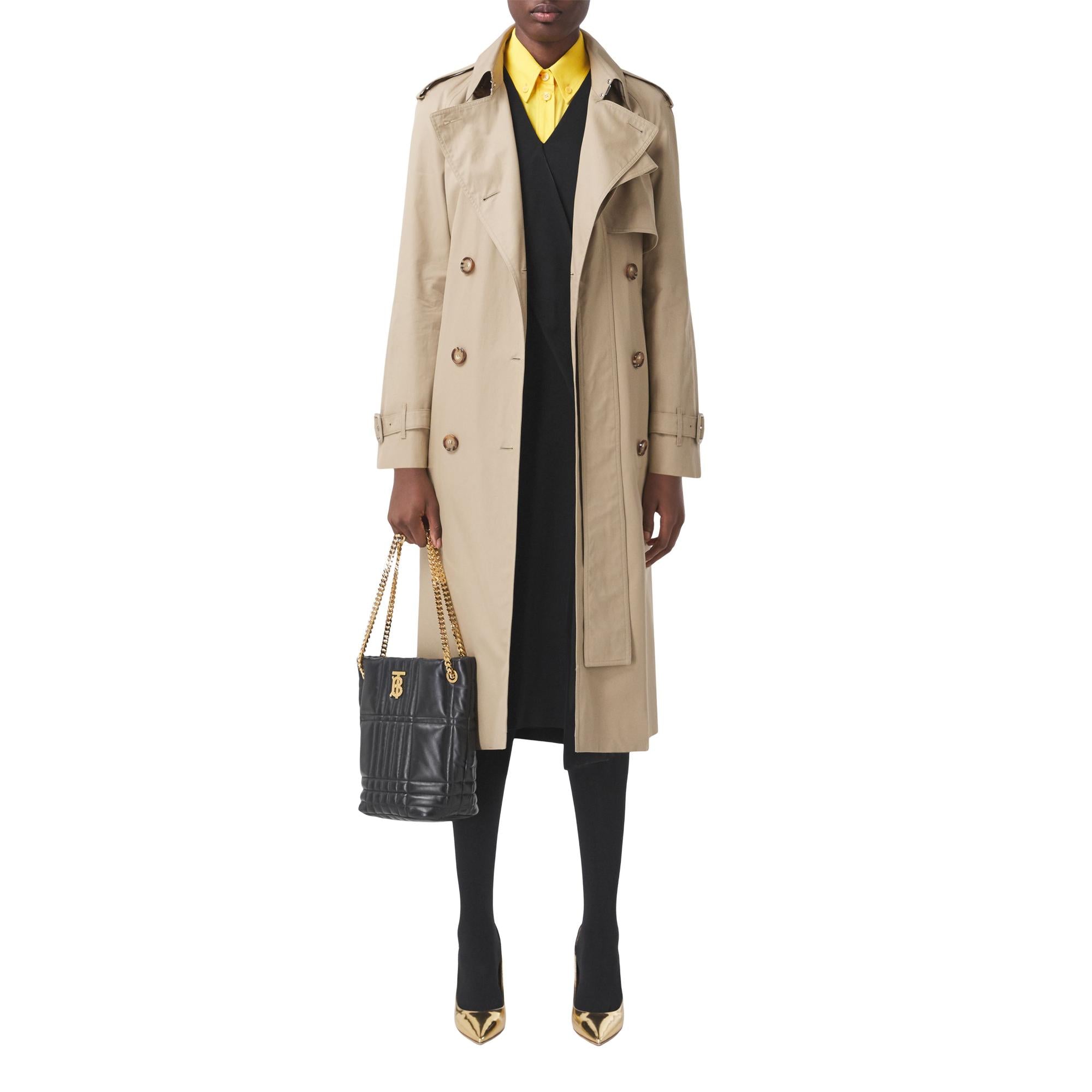 퀼팅 레더 스몰 롤라 버킷 백