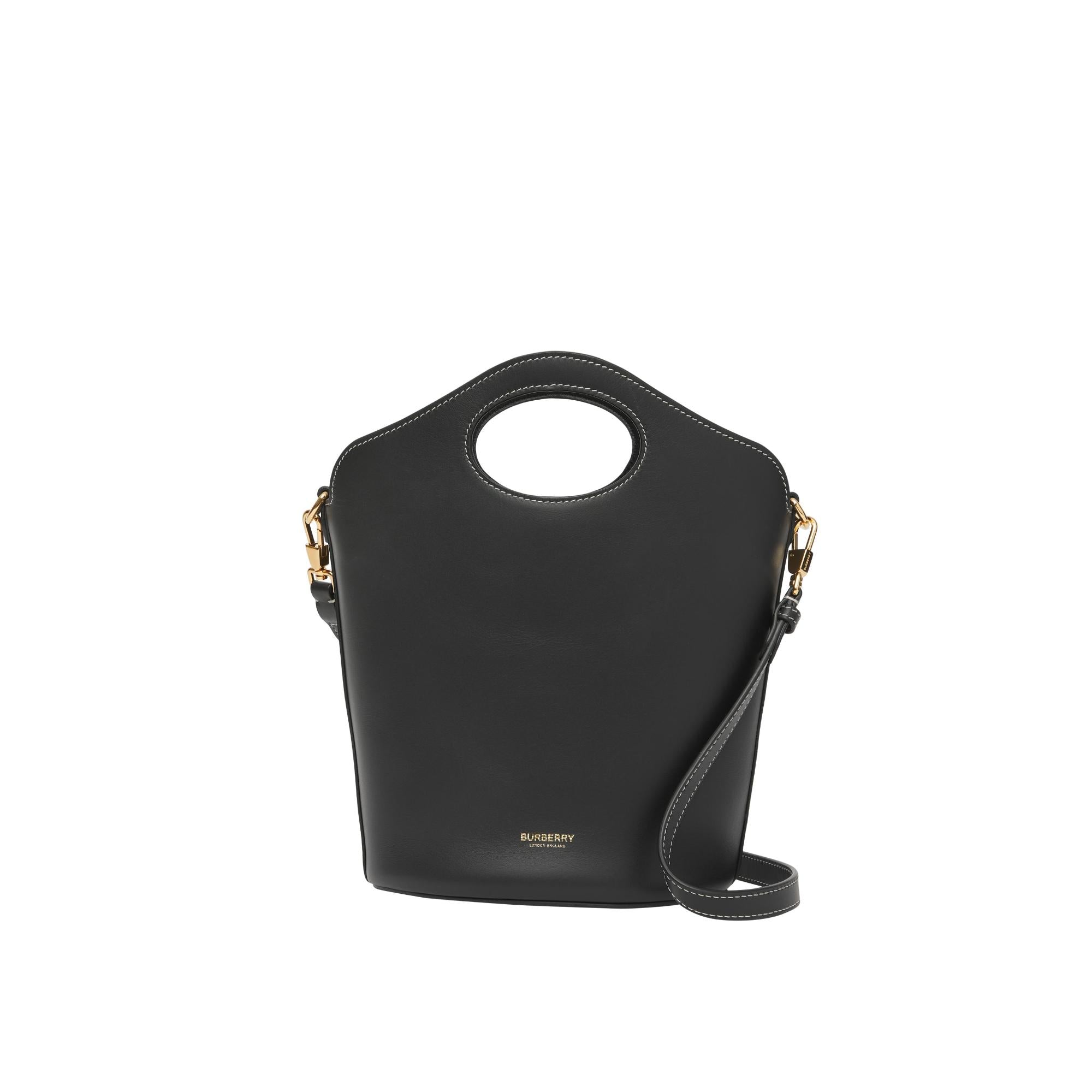 스몰 레더 포켓 버킷 백