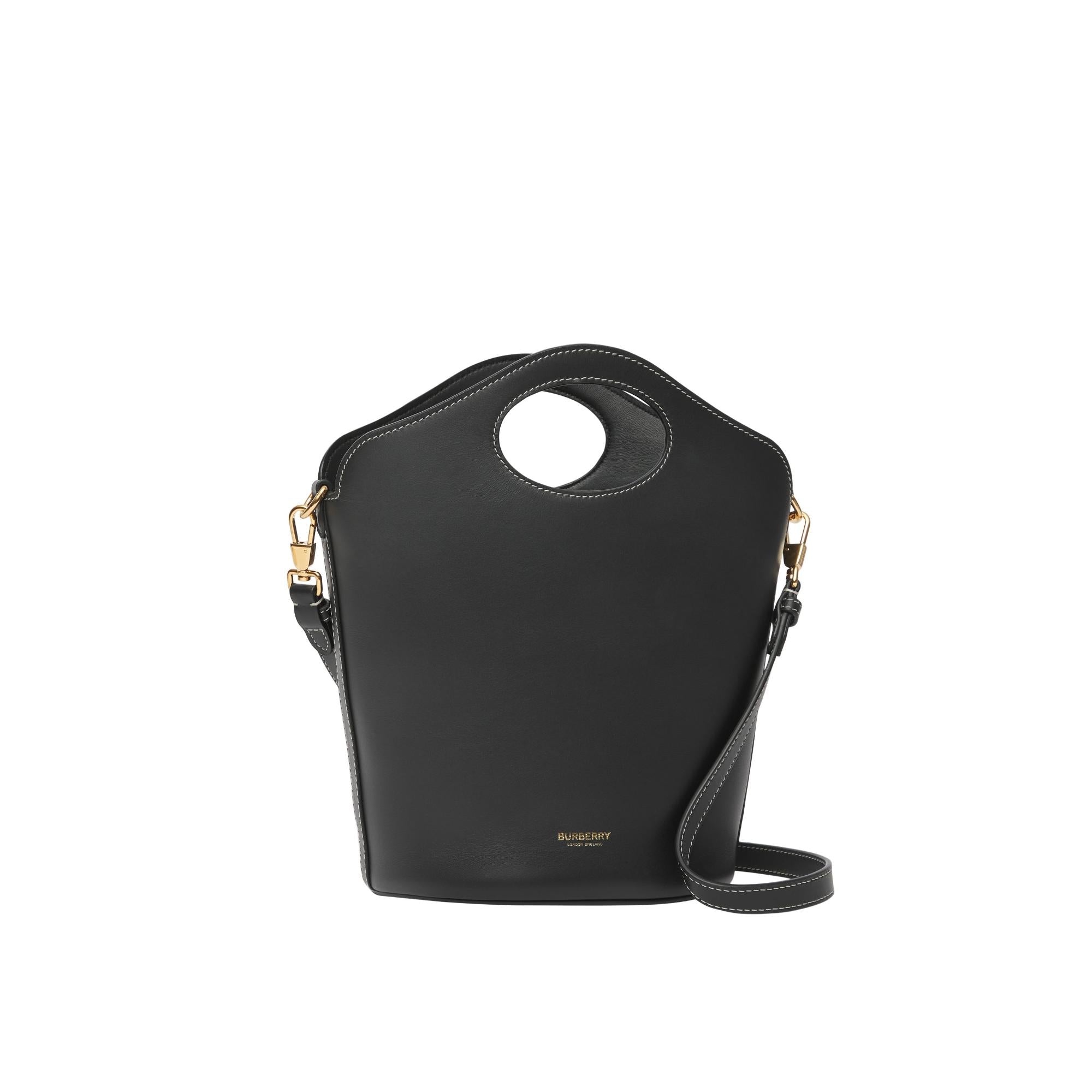 스몰 레더 포켓 버킷 백