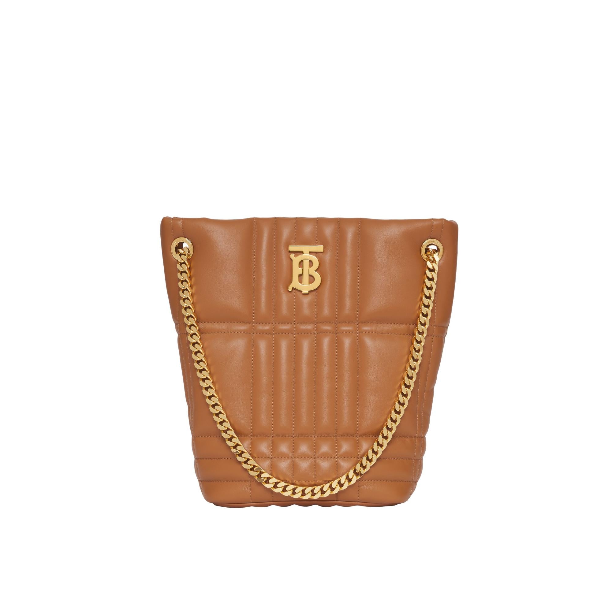 퀼팅 레더 스몰 롤라 버킷 백