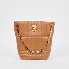 퀼팅 레더 스몰 롤라 버킷 백