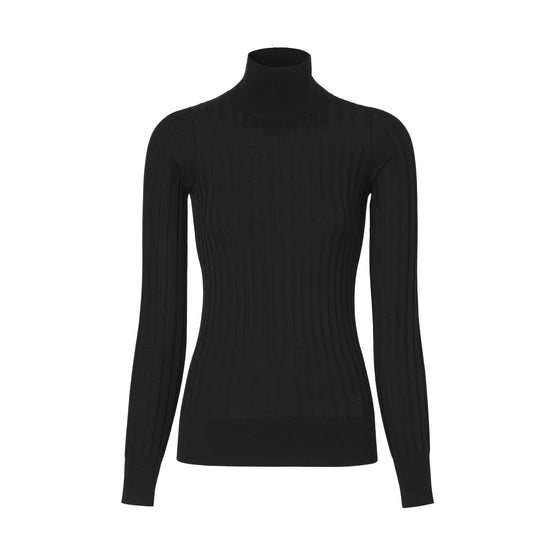 모노그램 모티프 실크 터틀넥 스웨터