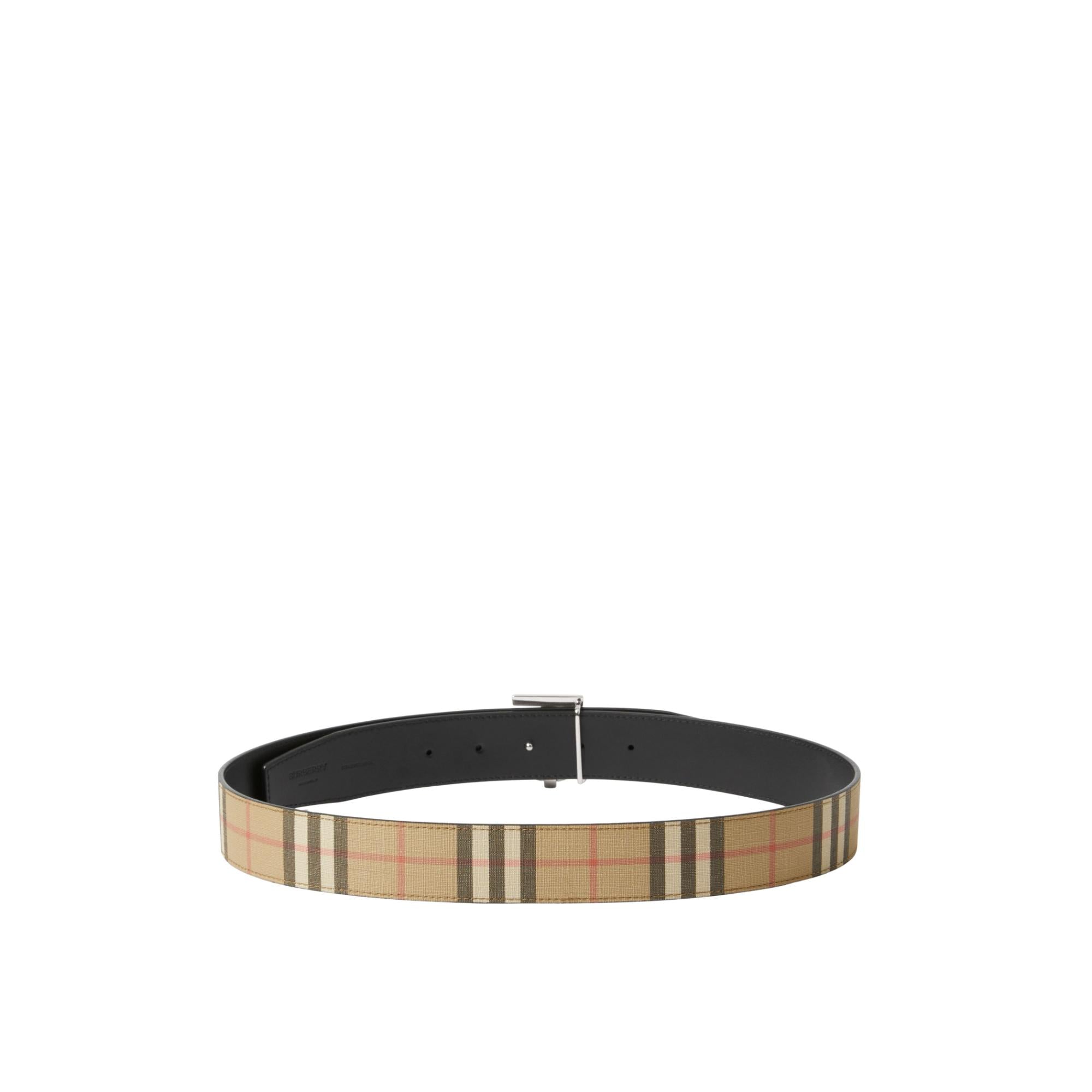 리버시블 모노그램 모티프 빈티지 체크 벨트