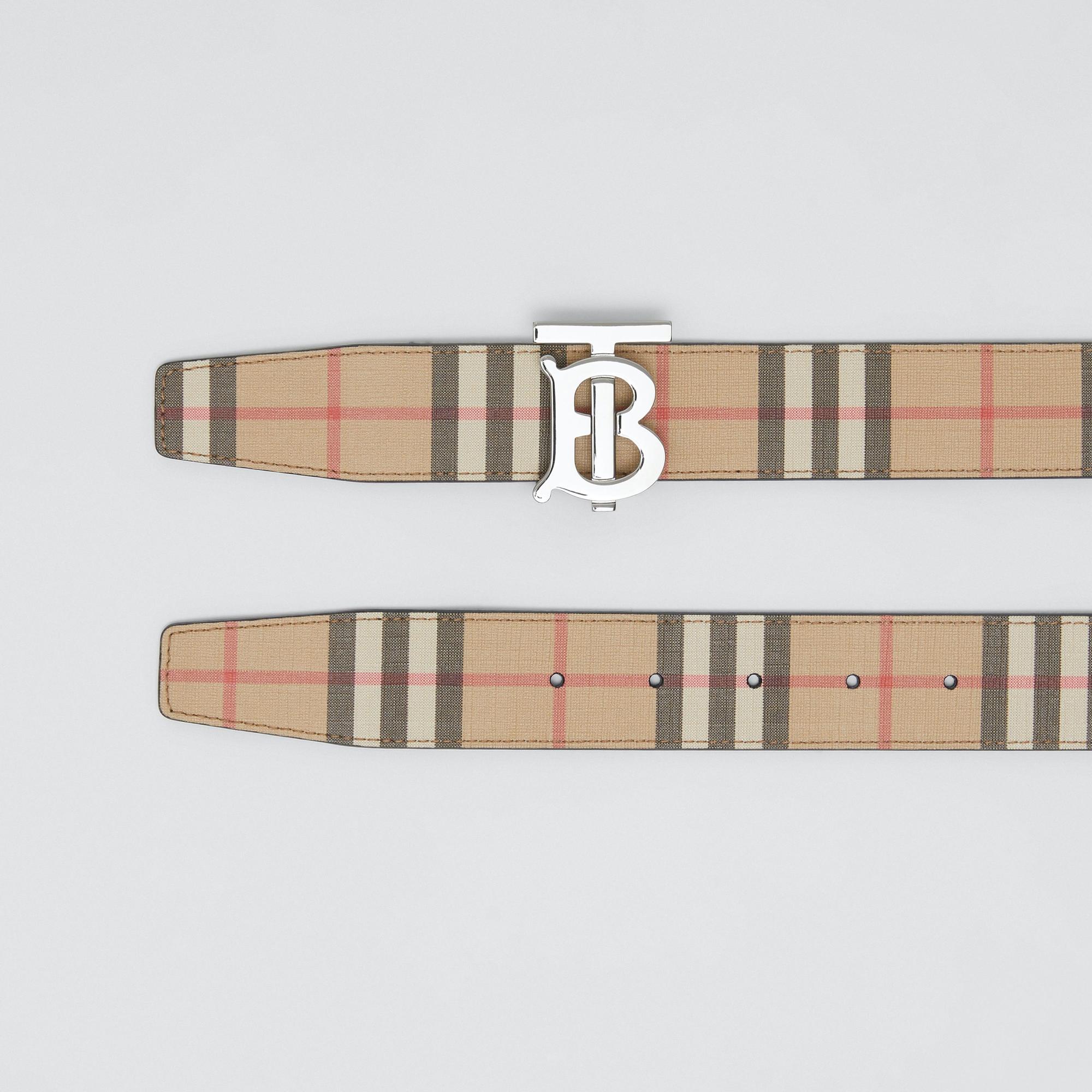 리버시블 모노그램 모티프 빈티지 체크 벨트