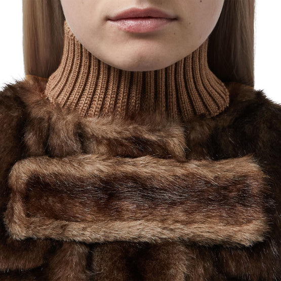 인조 퍼 리컨스트럭티드 더플 코트