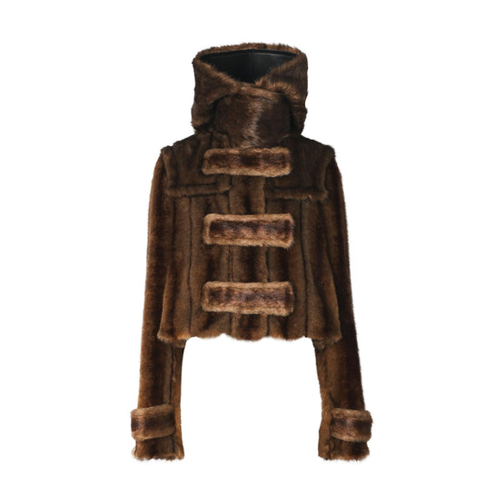 인조 퍼 리컨스트럭티드 더플 코트