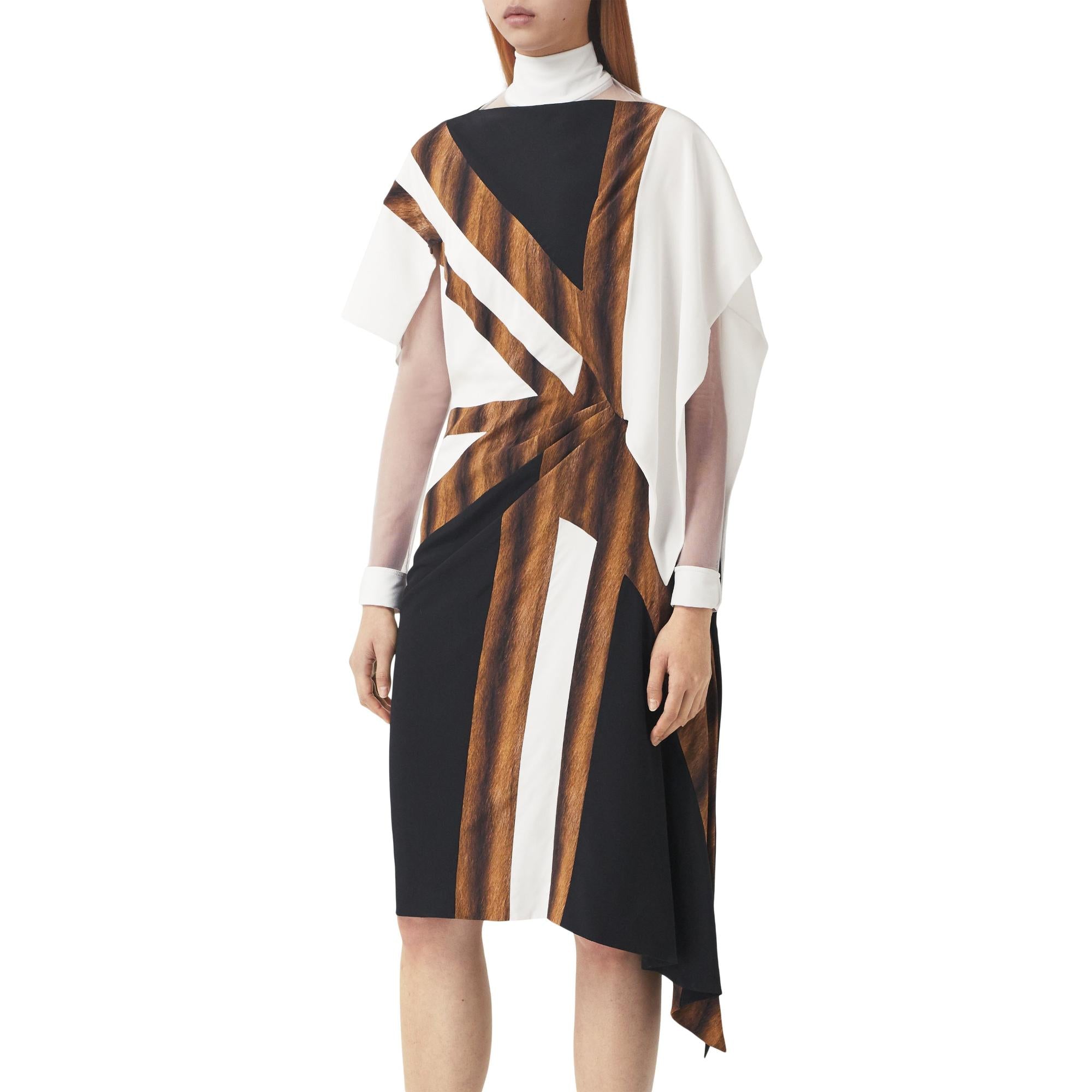 실크 크레이프 드 신 에이시메트릭 드레스