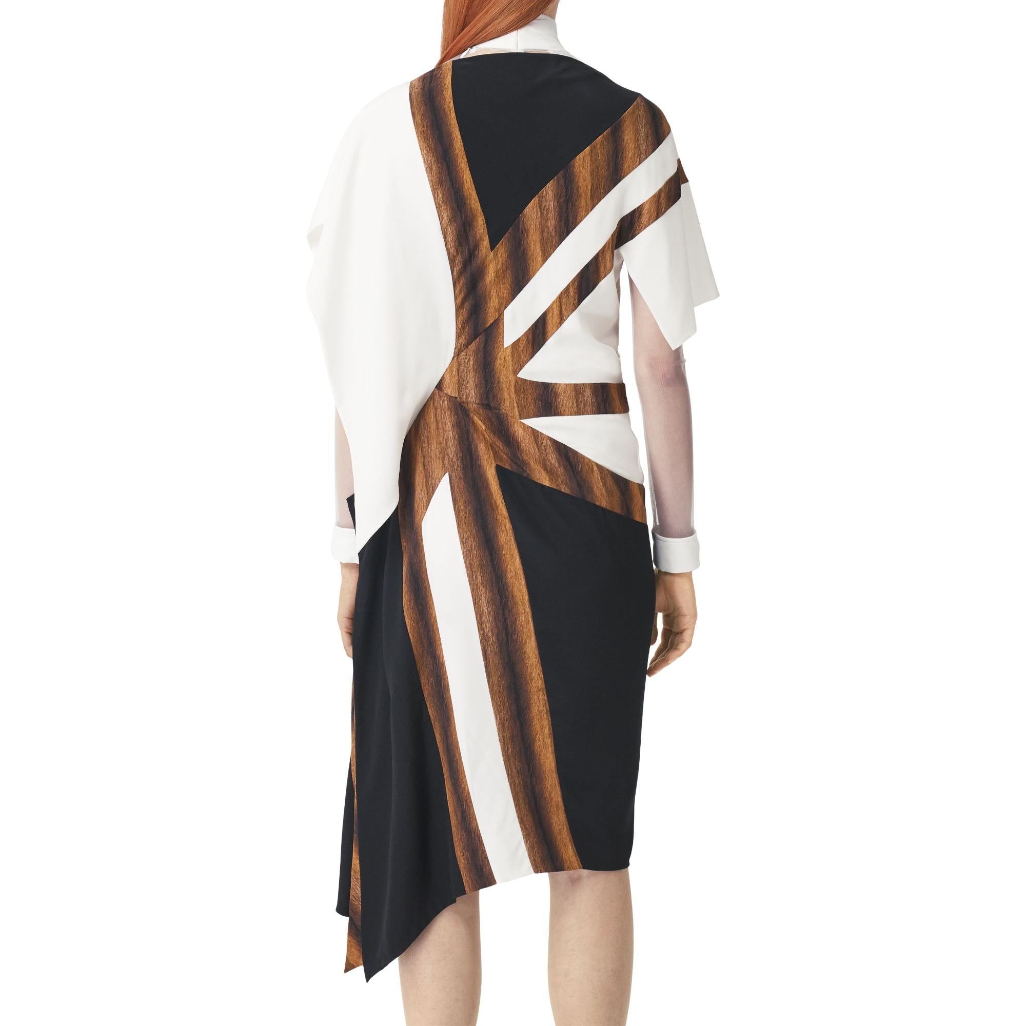 실크 크레이프 드 신 에이시메트릭 드레스