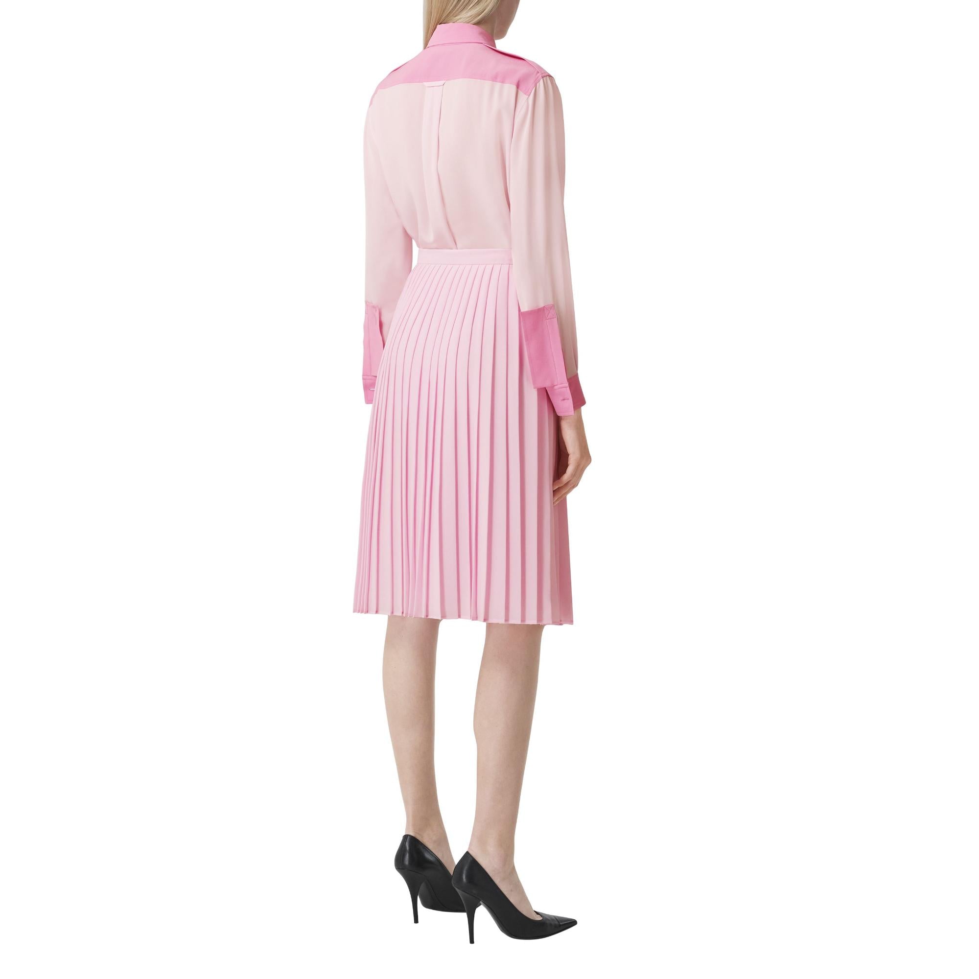 패널 실크 크레이프 드 신 셔츠