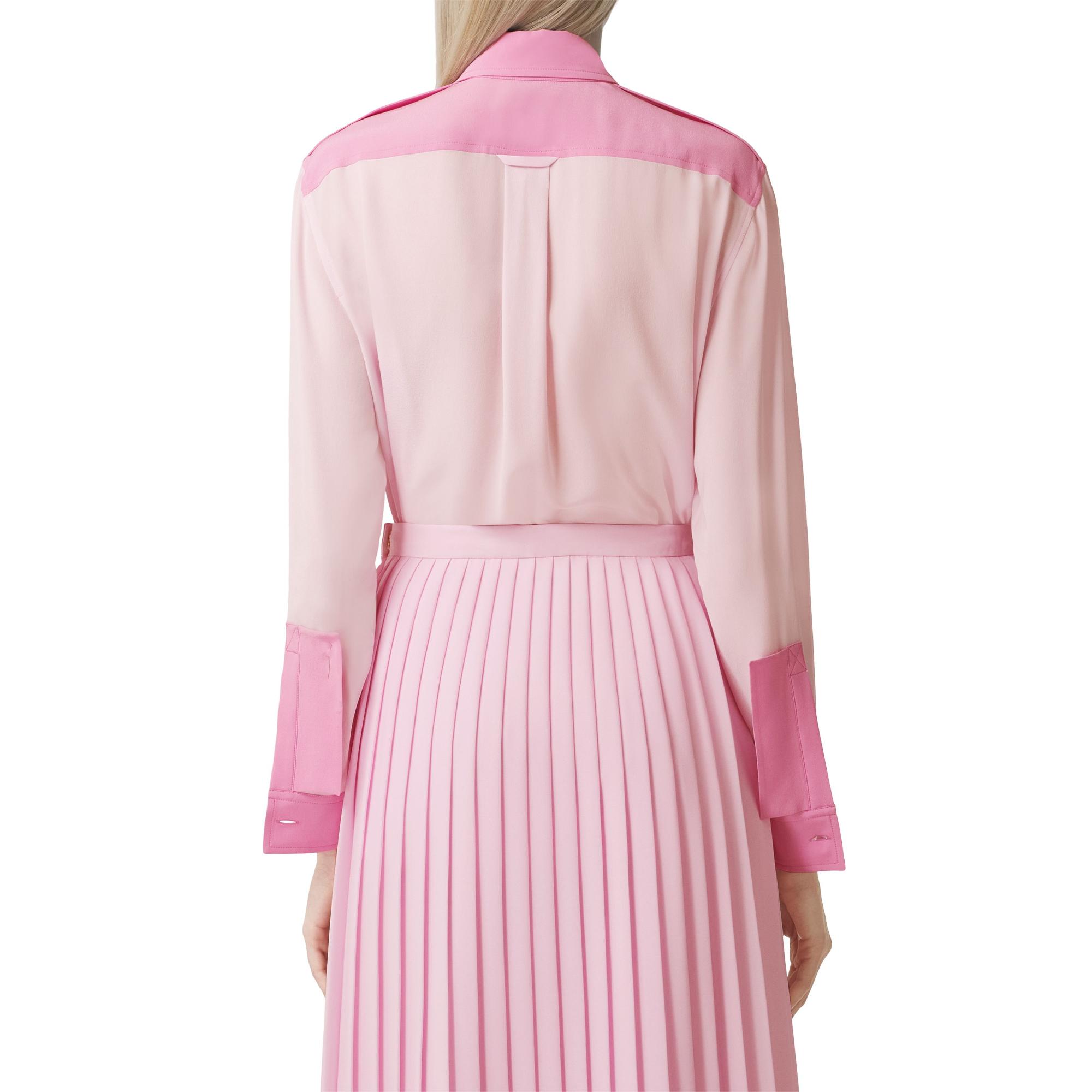 패널 실크 크레이프 드 신 셔츠