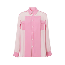 패널 실크 크레이프 드 신 셔츠