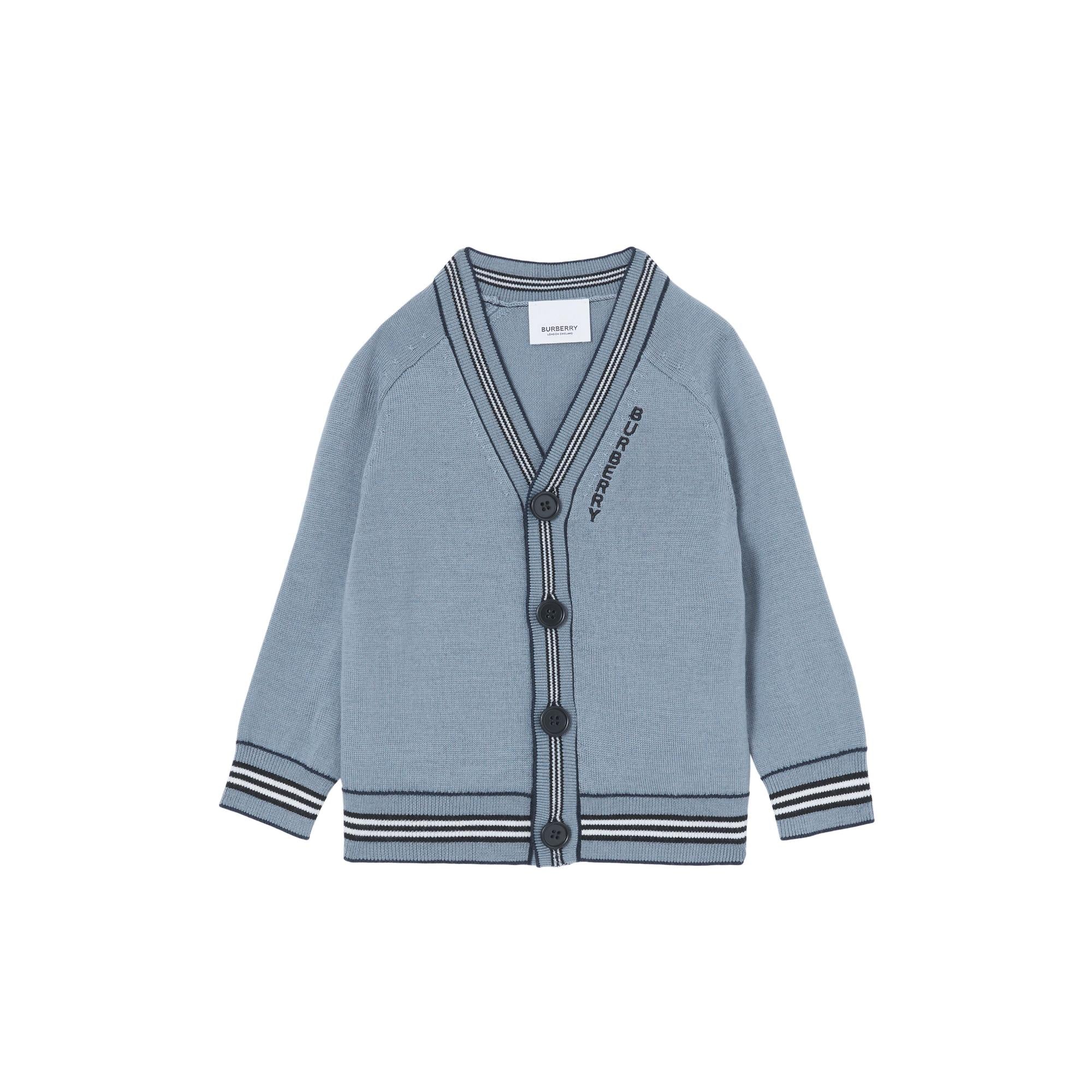 아이콘 스트라이프 트리밍 울 카디건