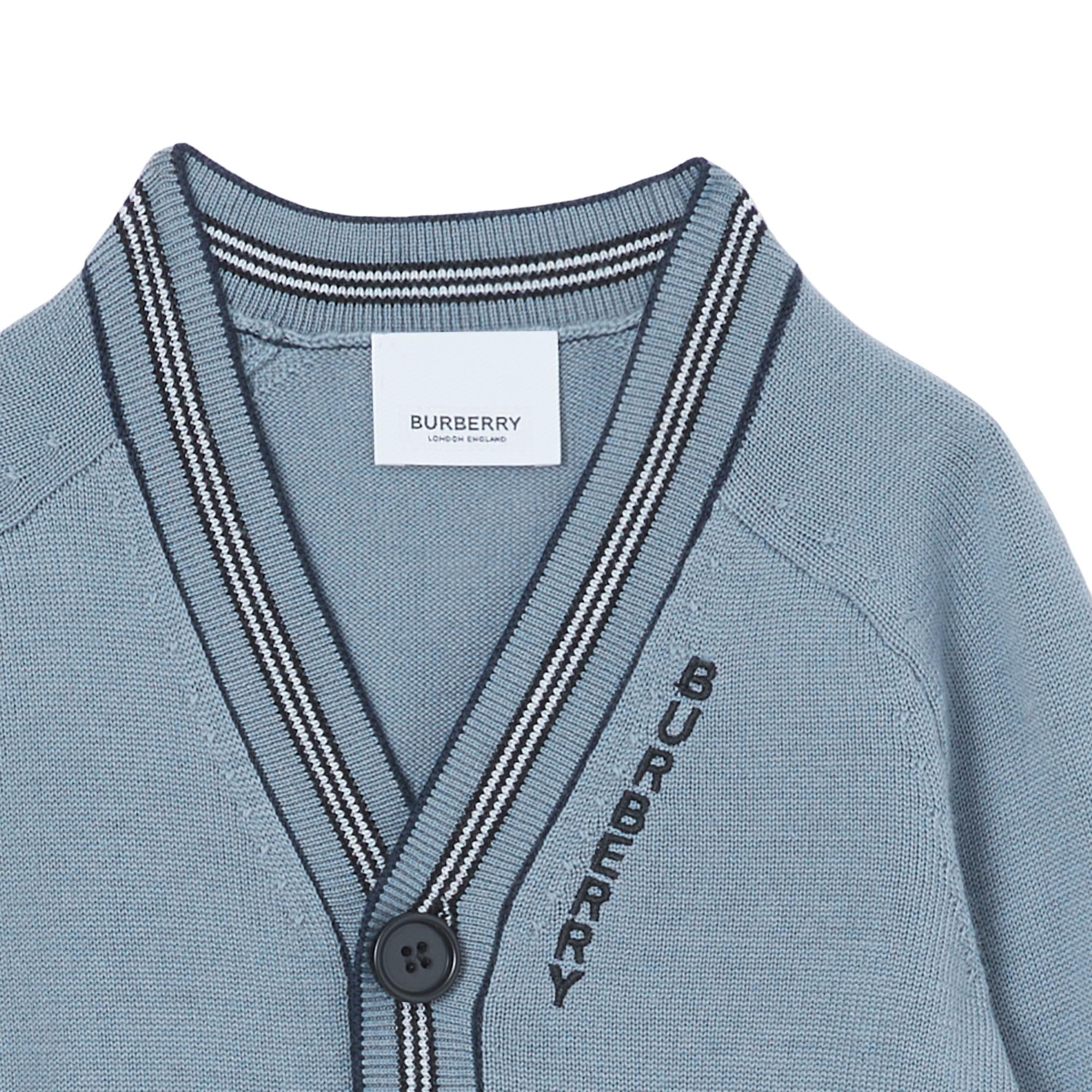 아이콘 스트라이프 트리밍 울 카디건