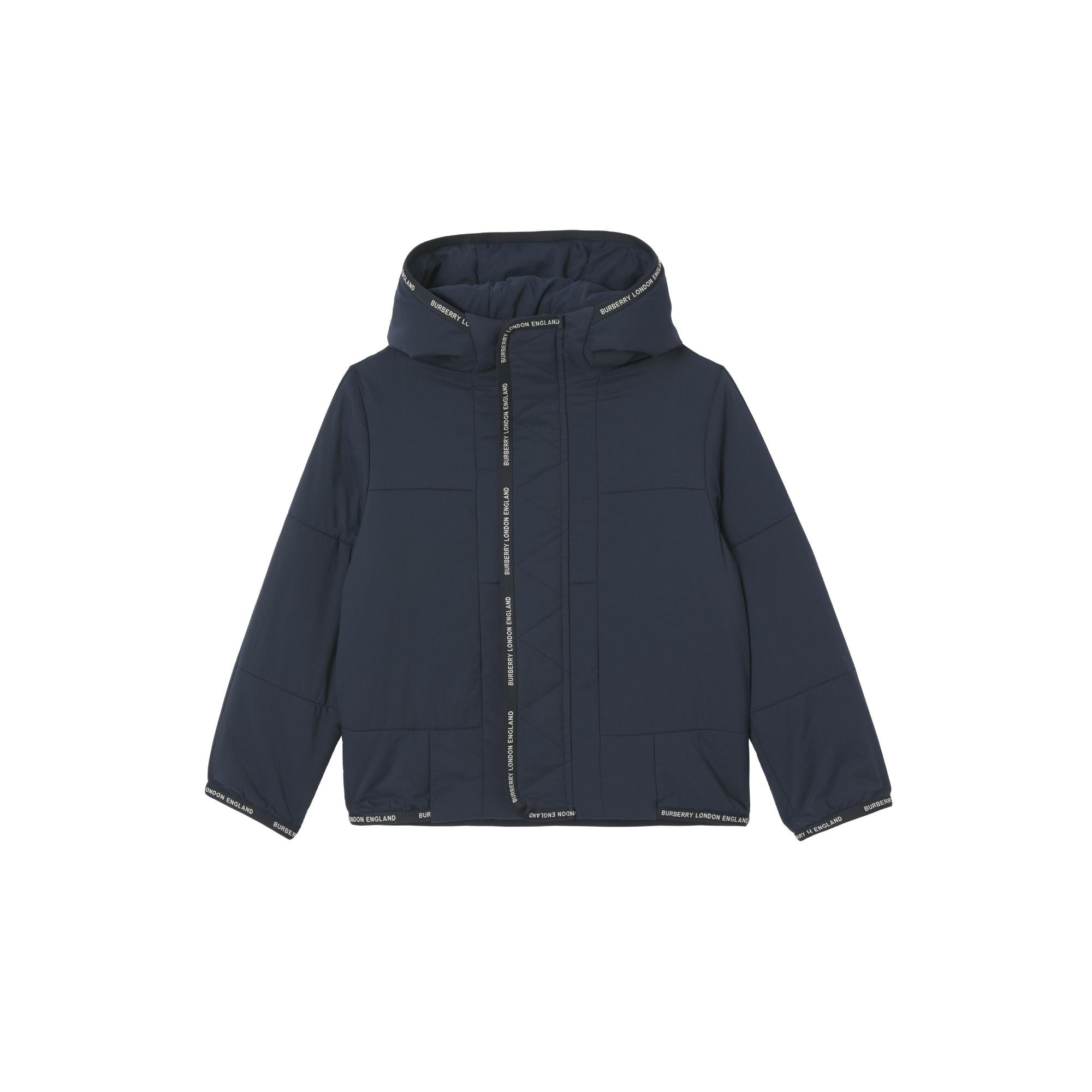 로고 테이프 나일론 후드 재킷